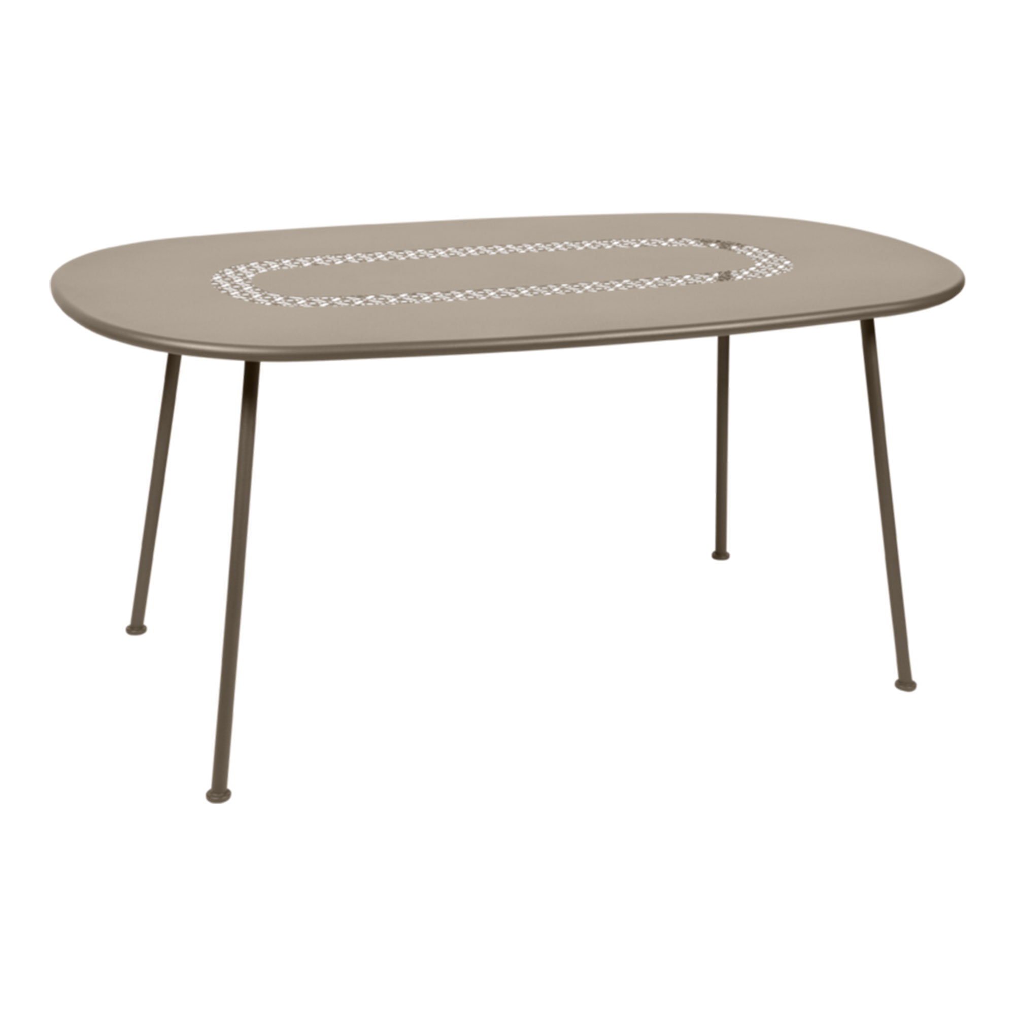 Fermob - Lorette Oval Table 160x90 cm Nutmeg 14 - Matbord utomhus - Frédéric Sofia - Beige - Metall