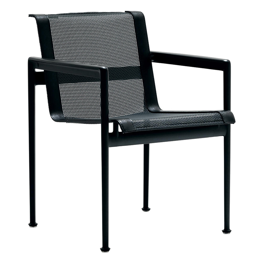 Knoll - 1966 Dining Chair, Med armstöd, Svart (Onyx) - Matstolar utomhus - Richard Schultz - Svart - Metall