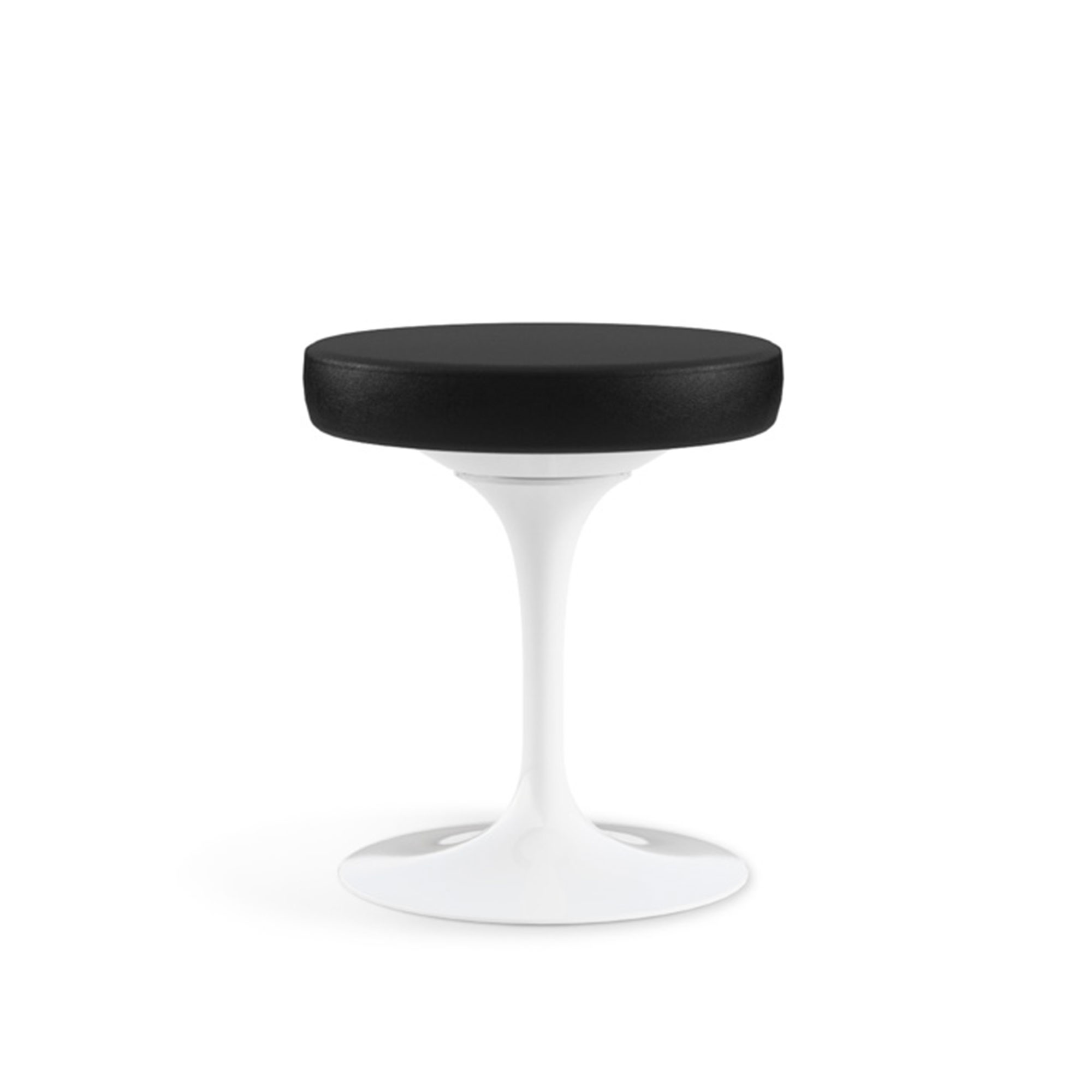 Knoll - Saarinen Tulip Stool, Vitt underrede, Läder: Kat. W - Volo - VOBLK - Sittpallar - Eero Saarinen - Vit - Läder/Metall