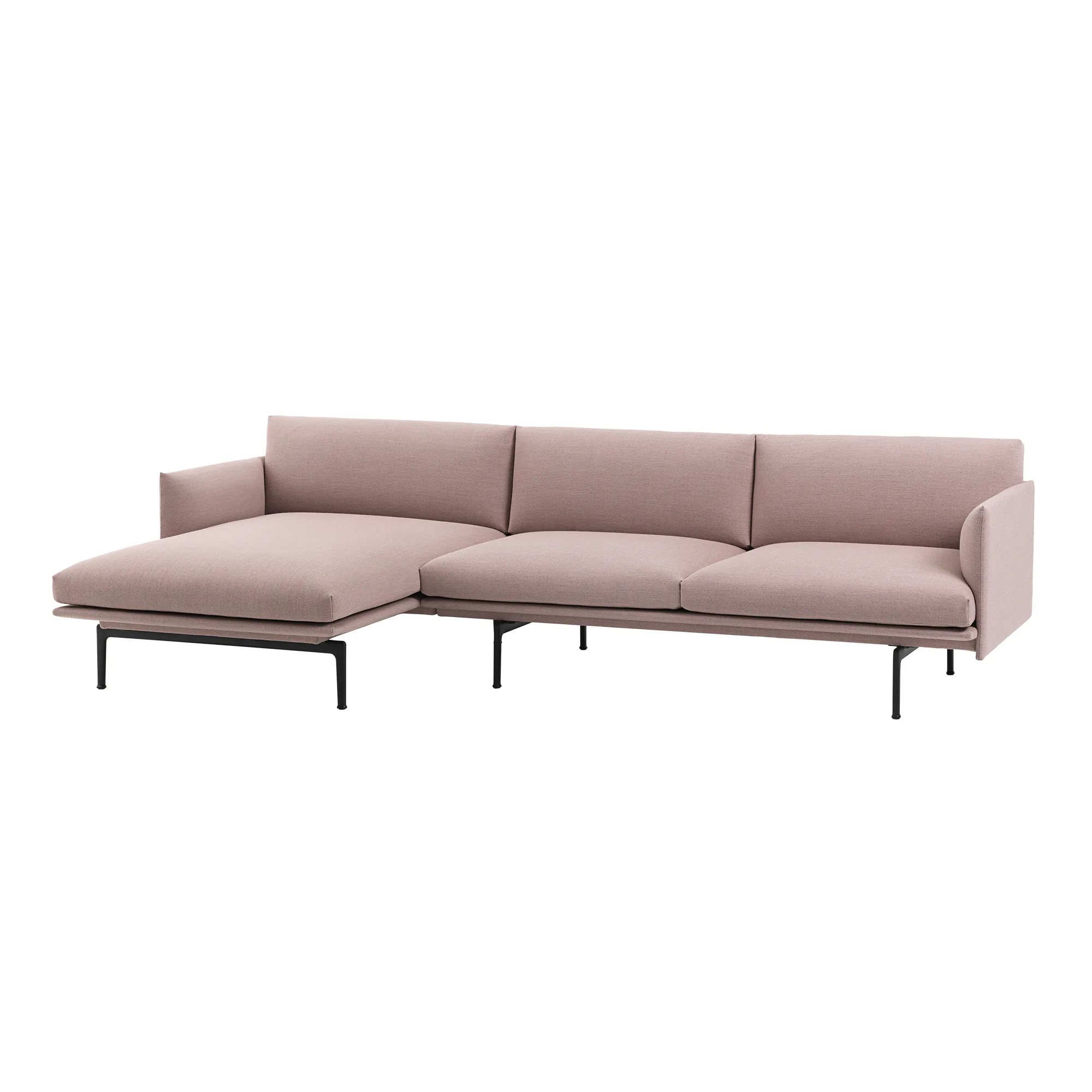 Outline Sofa Chaise Longue Left / Black Base