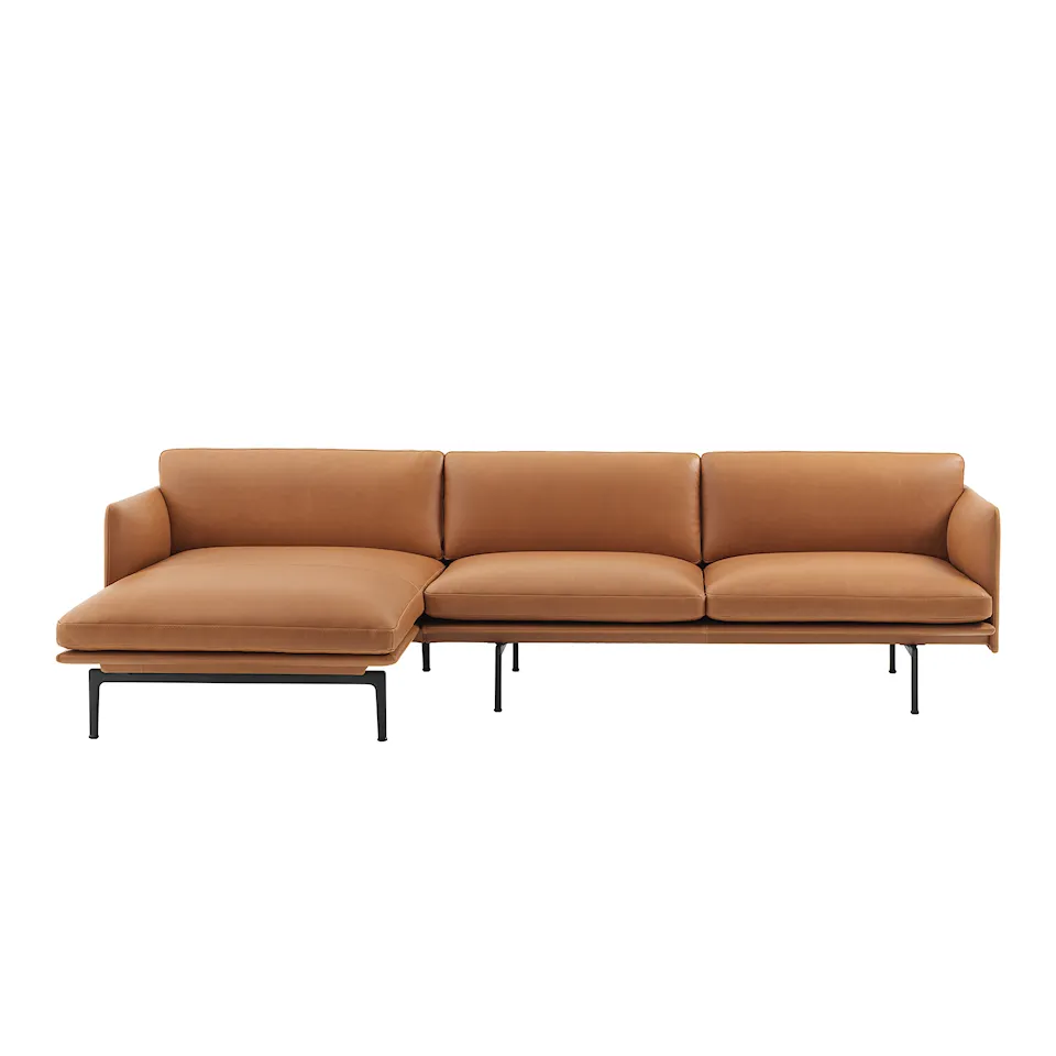 Outline Sofa Chaise Longue Left / Black Base