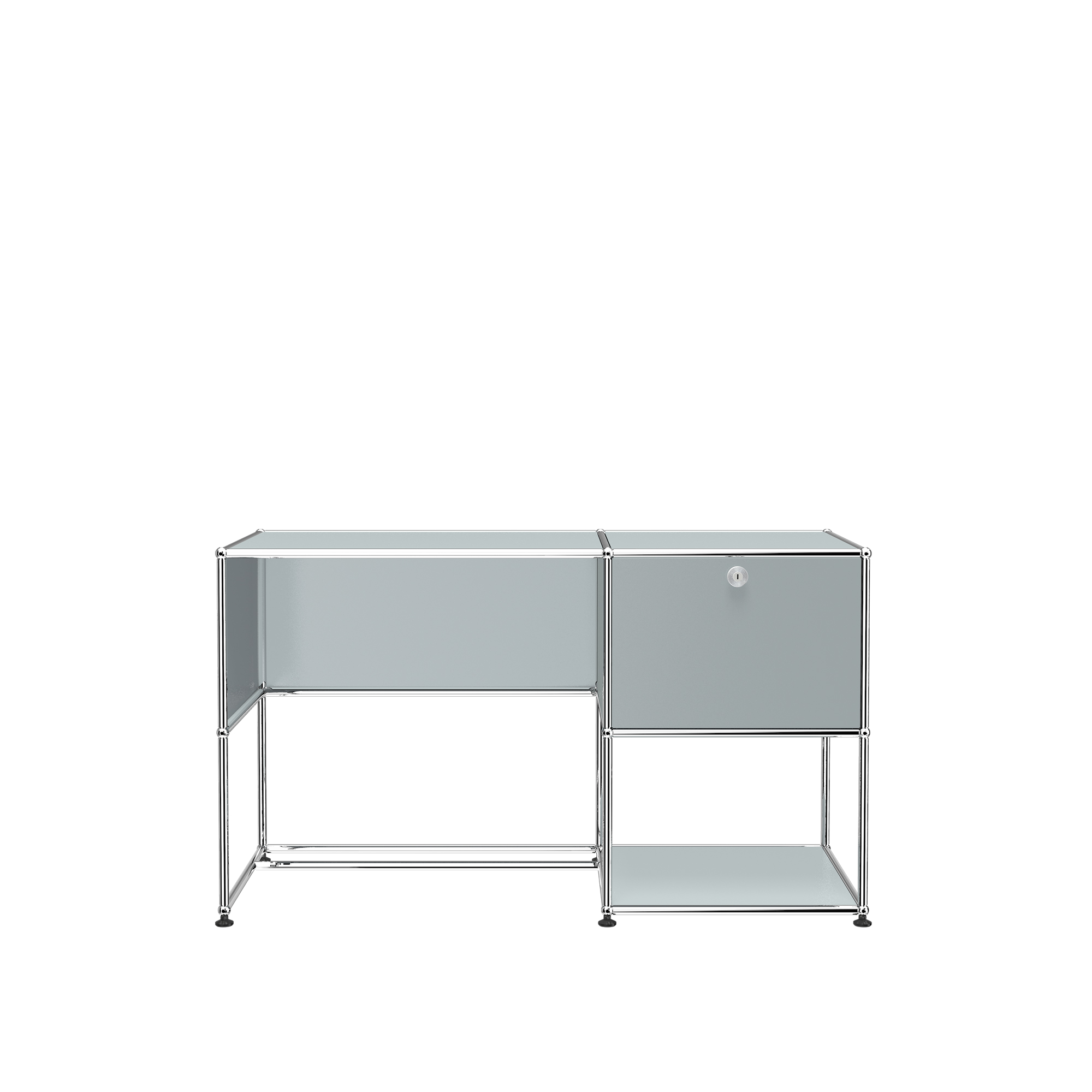 USM - USM Haller 107 Desk, Matte Silver - Skrivbord - Fritz Haller,Paul Schärer - Silver - Metall