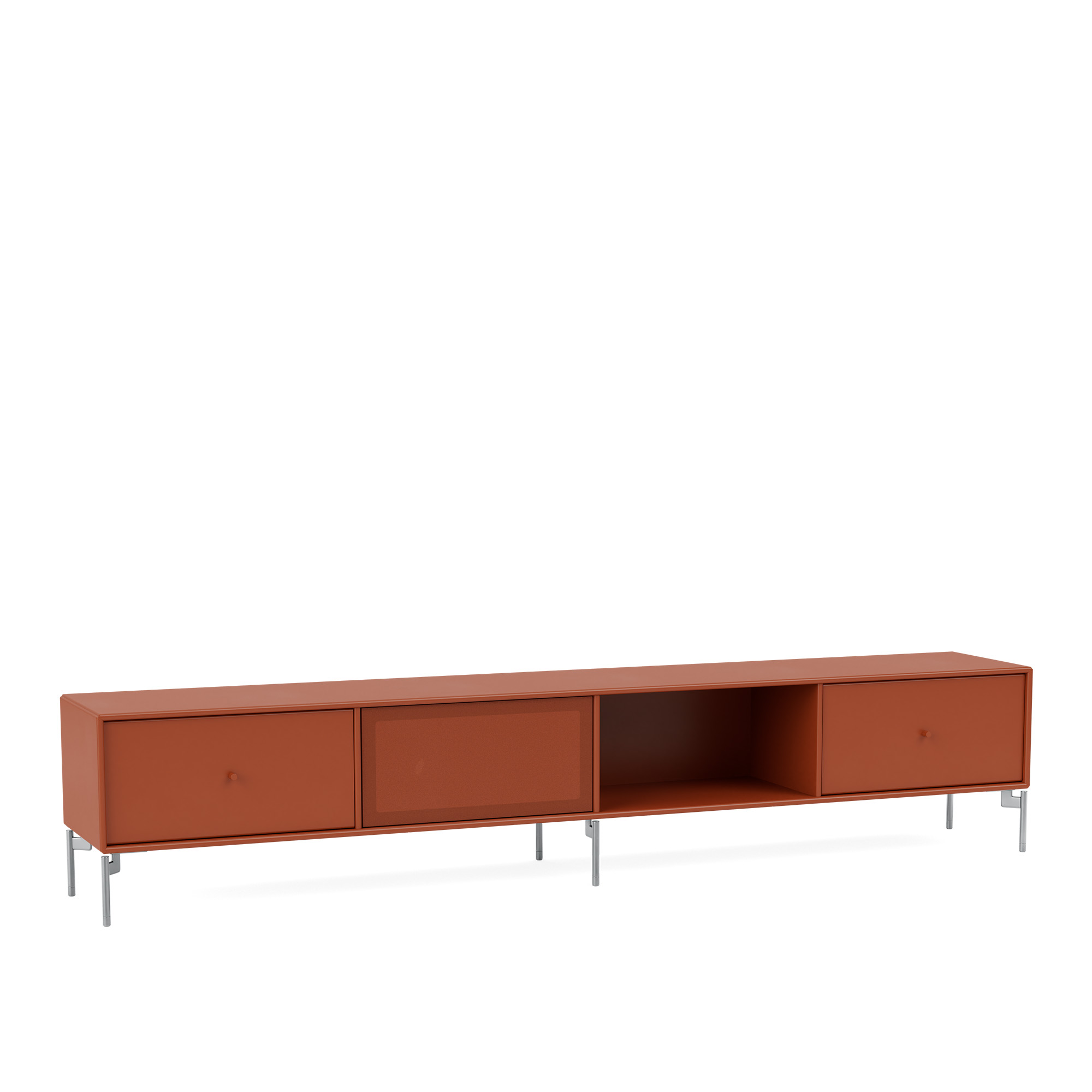 montana - octave vii tv bench 162-hokkaido matt chrome - tv-bänkar - peter j. lassen - röd - trä