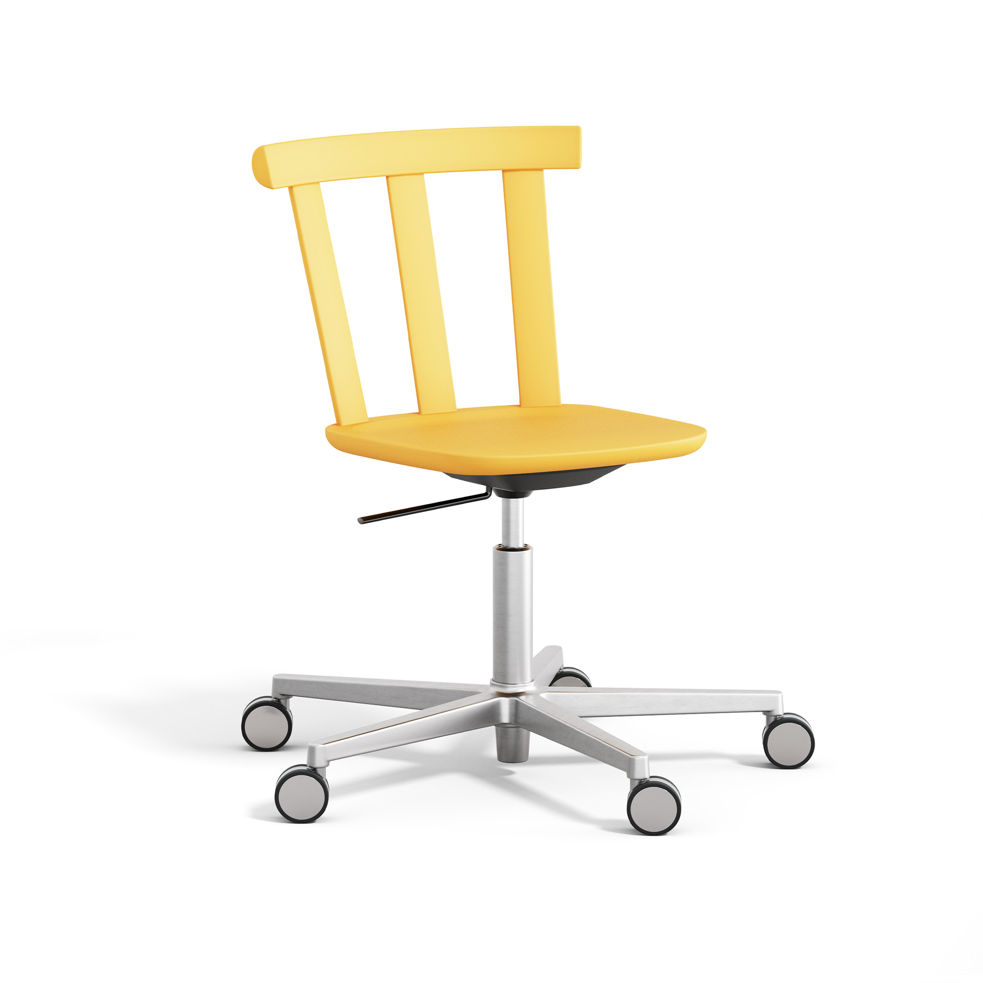 Stolab - Alt Stol Björk, Snurrstativ Silver, Klargul 80 - Skrivbordsstolar - Form Us With Love - Gul - Metall/Trä