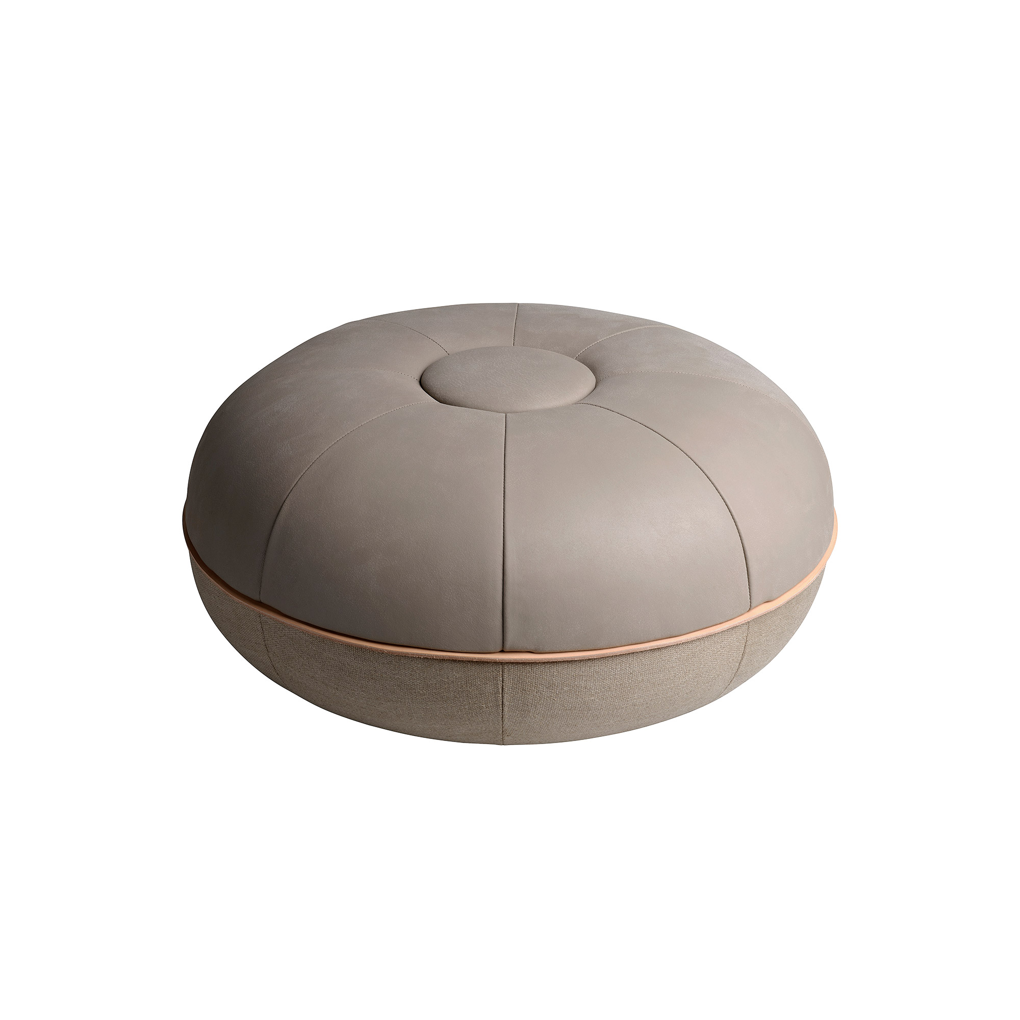 Fritz Hansen - Pouf Beige Small - Sittpuffar - Cecilie Manz - Läder/Naturmaterial/Ull
