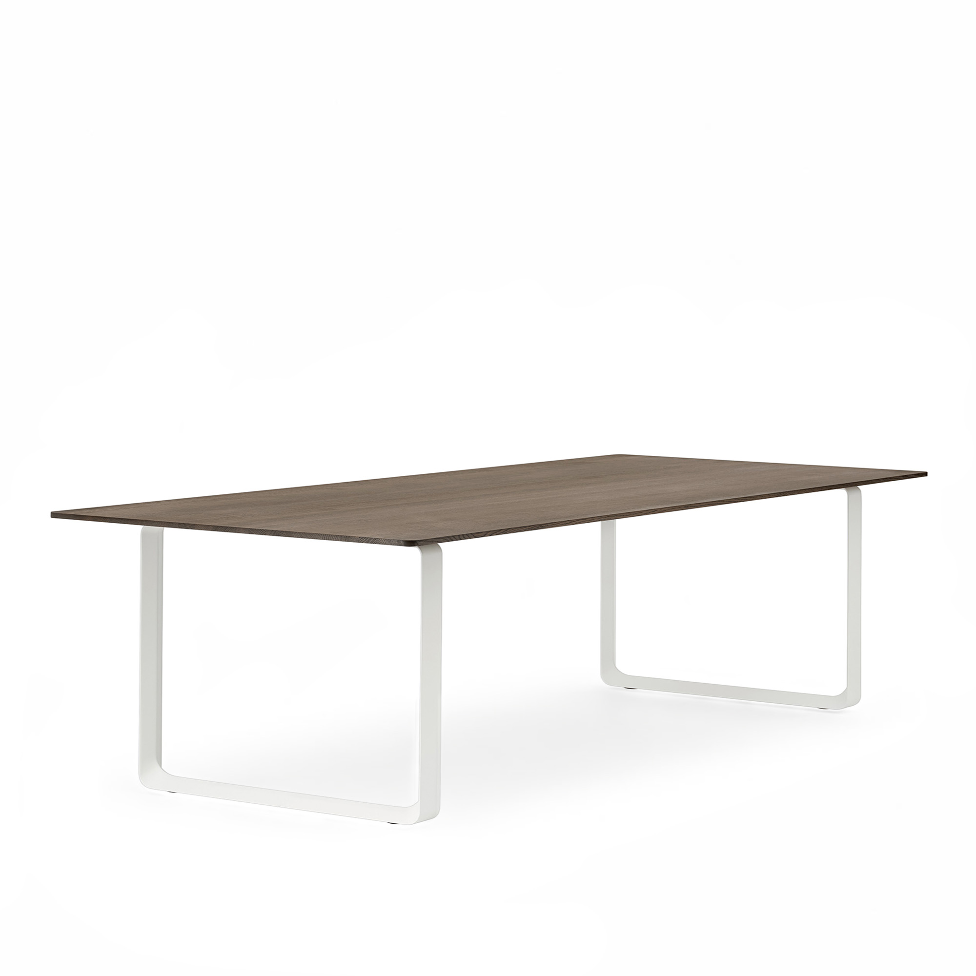 Muuto - 70/70 Table matbord 225x90 cm, Rökt massiv ek/Vit - Matbord - TAF Studio - Vit - Metall/Trä