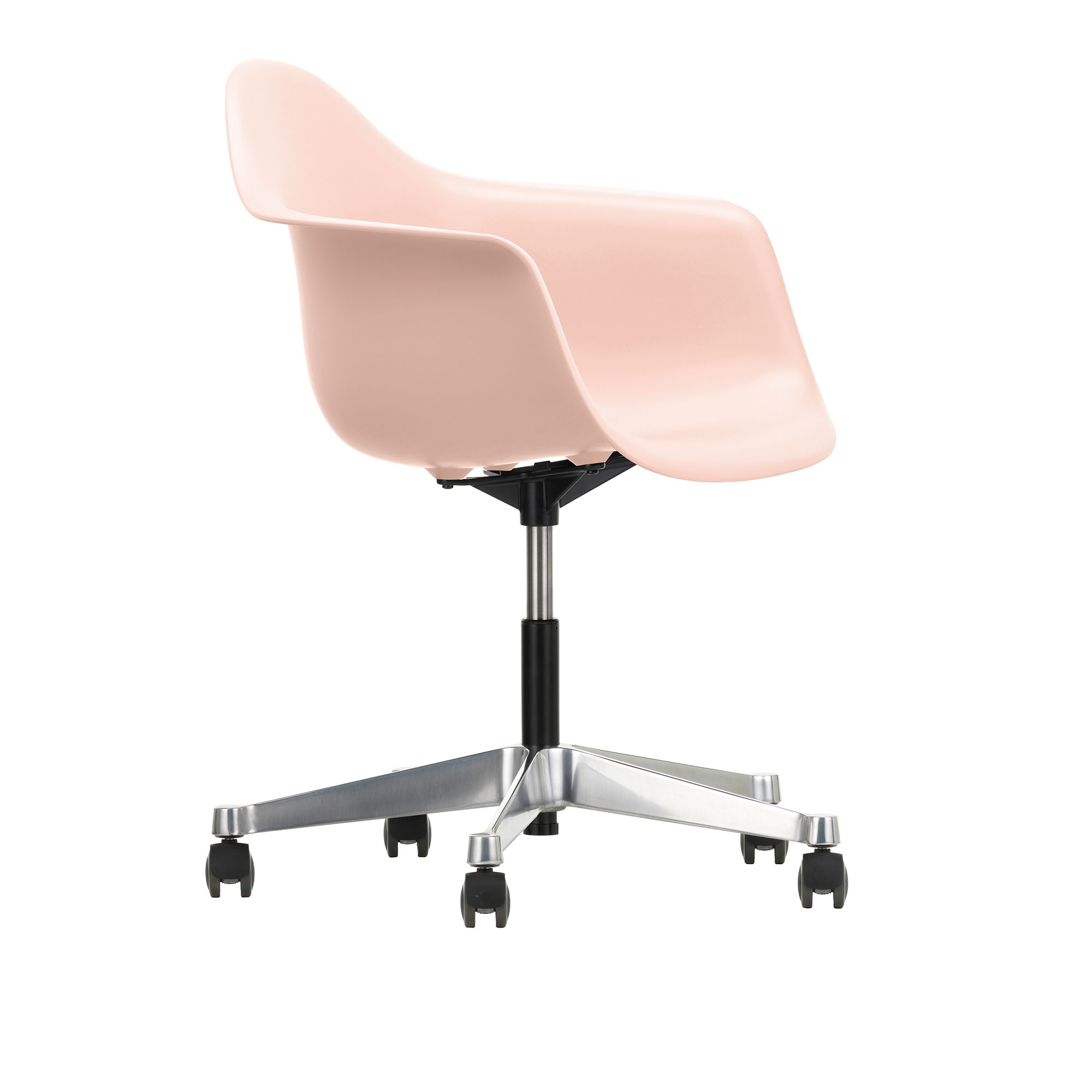 Vitra - Eames Plastic Armchair PACC - 41 Pale Rose - Castors Hard - Skrivbordsstolar - Charles & Ray Eames - Rosa