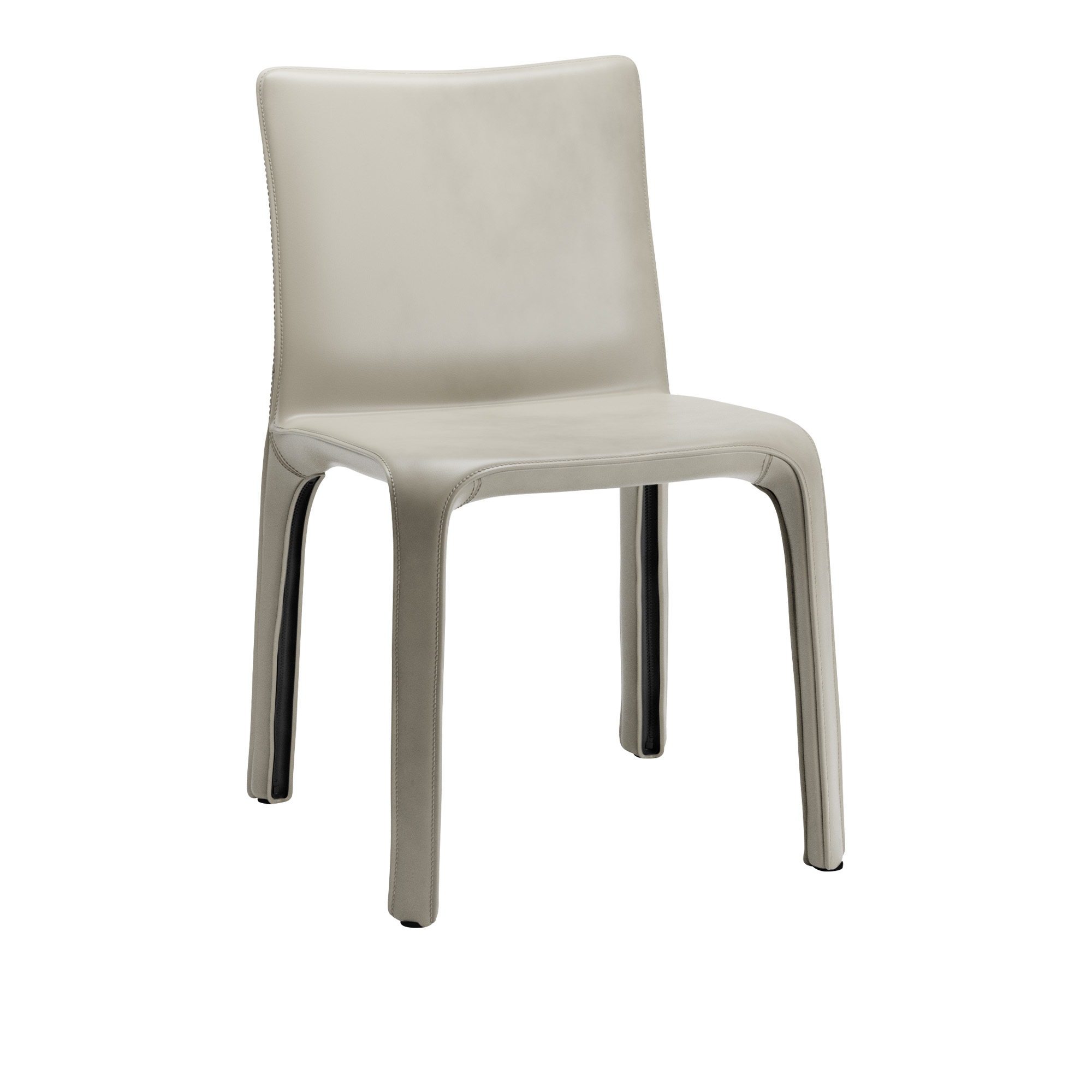 Cassina - 412 Cab Chair, Saddle Leather Ivory - Spisestoler - Mario Bellini - Hvit - Lær/Metall