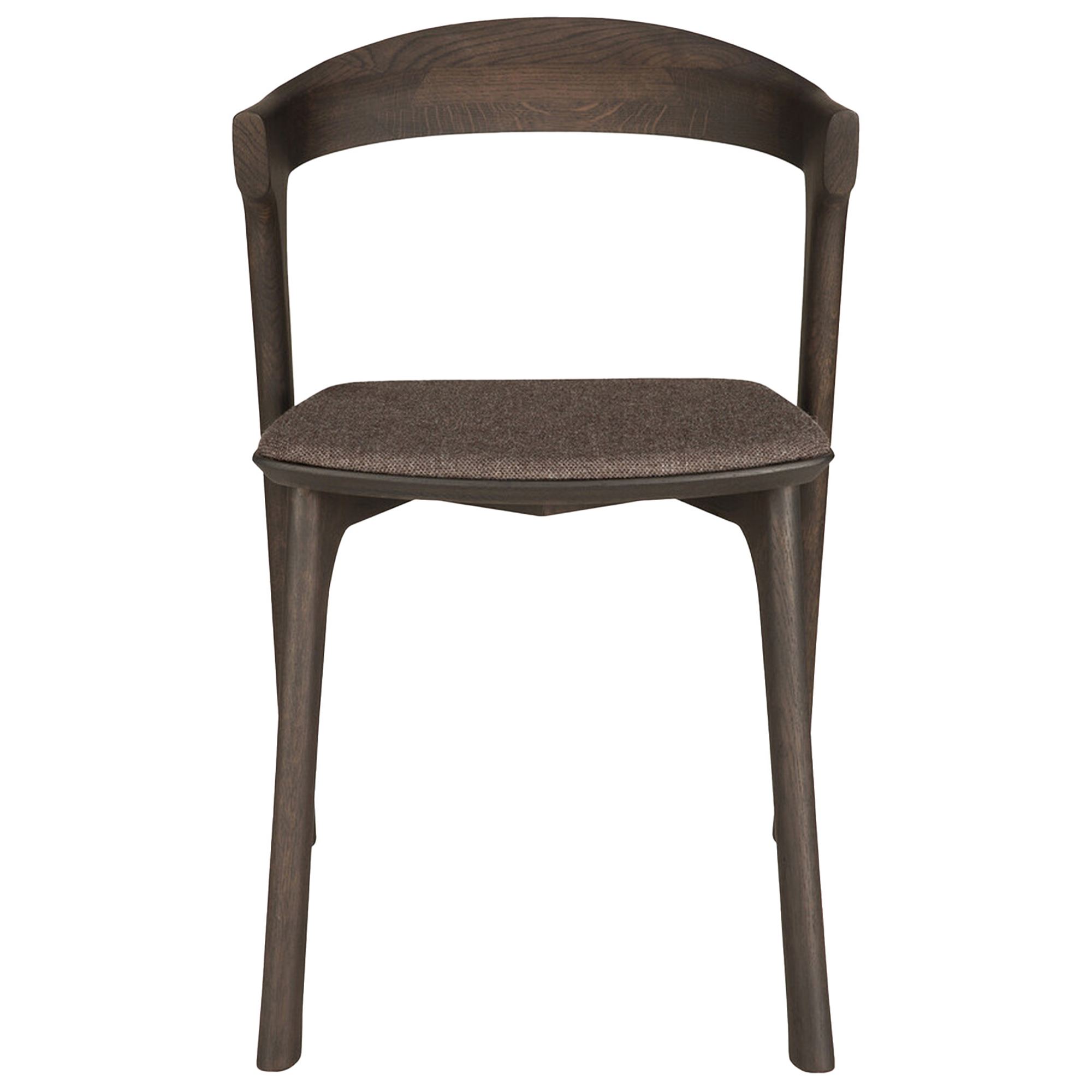 Ethnicraft - Bok Dining Chair Varnished Oak - Brown - Warm Brown Fabric - Matstolar - Alain Van Havre - Brun - Trä | Möbler - Stolar Och Pallar - Matstolar | Möbelexperten