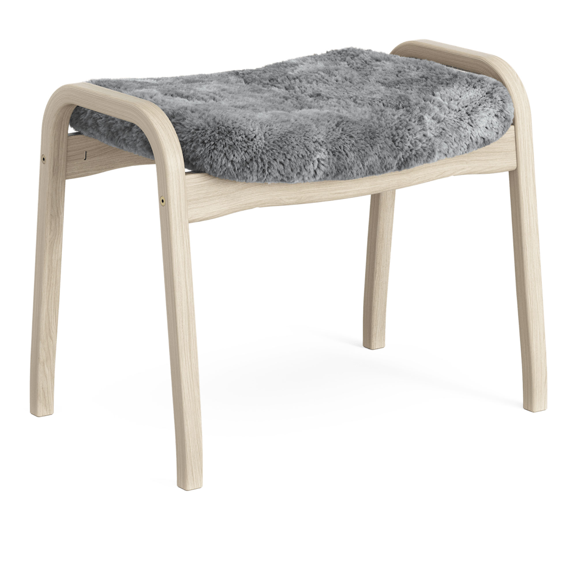 Swedese - Lamino fotpall vitpigmenterad lackad ek/fårskinn scandinavian grey - Fotpallar - Yngve Ekström - Grå - Trä/Ull