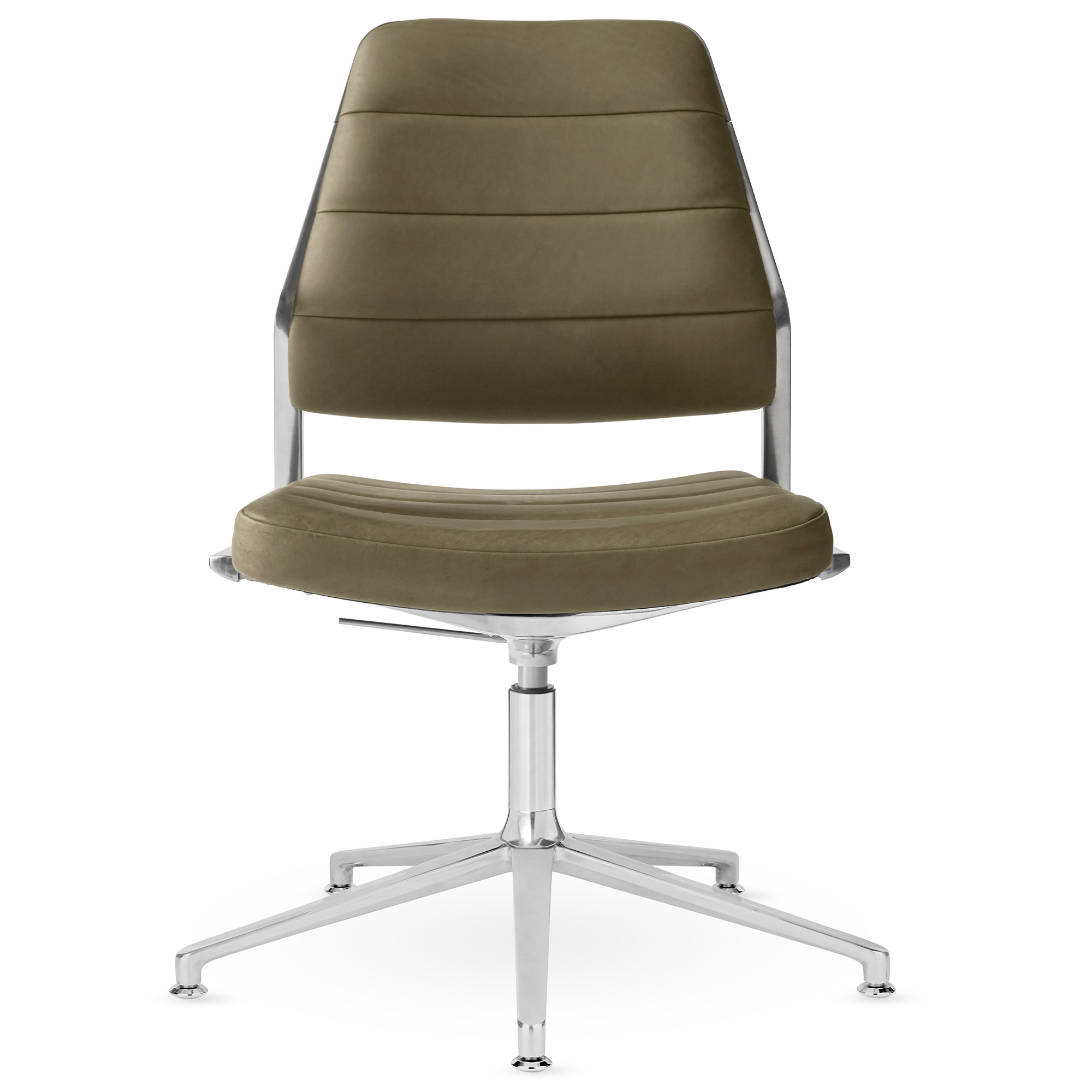 Vipp - Vipp454+ Swivel chair, polished, gliders, Bosco leather - Kontorsstolar