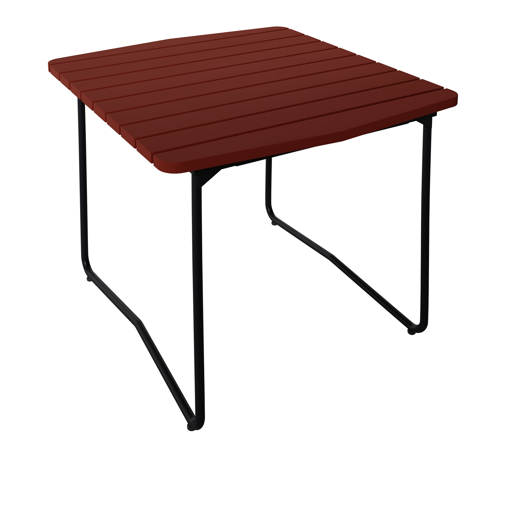 Grythyttan Stålmöbler - Table B31 84 Svart stativ Mörk röd ek - Matbord utomhus - Träfärgad - Metall/Trä | Utemöbler - Utebord - Matbord Utomhus | Möbelexperten