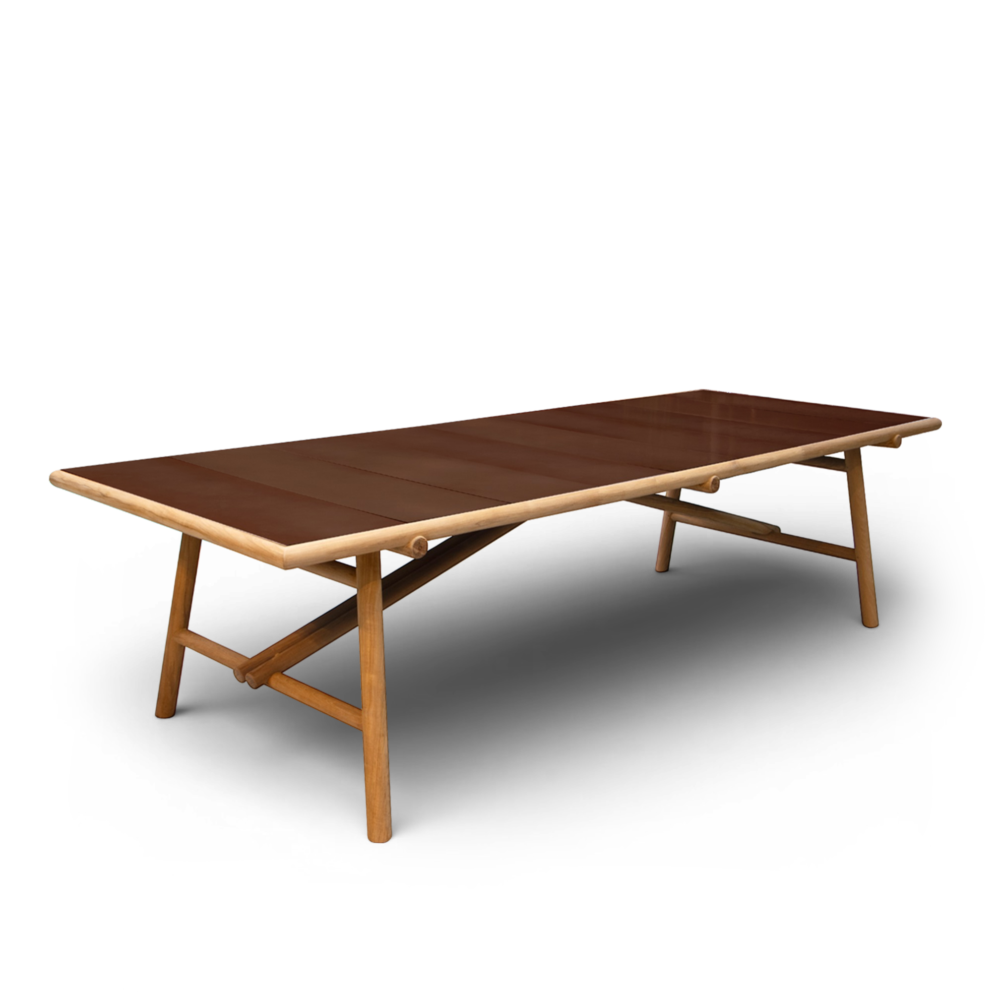 Cane-Line - Sticks matbord utomhus 280 x 100 cm – Teak, Burgundy - Matbord utomhus - Röd - Trä/Sten | Utemöbler - Utebord - Matbord Utomhus | Möbelexperten