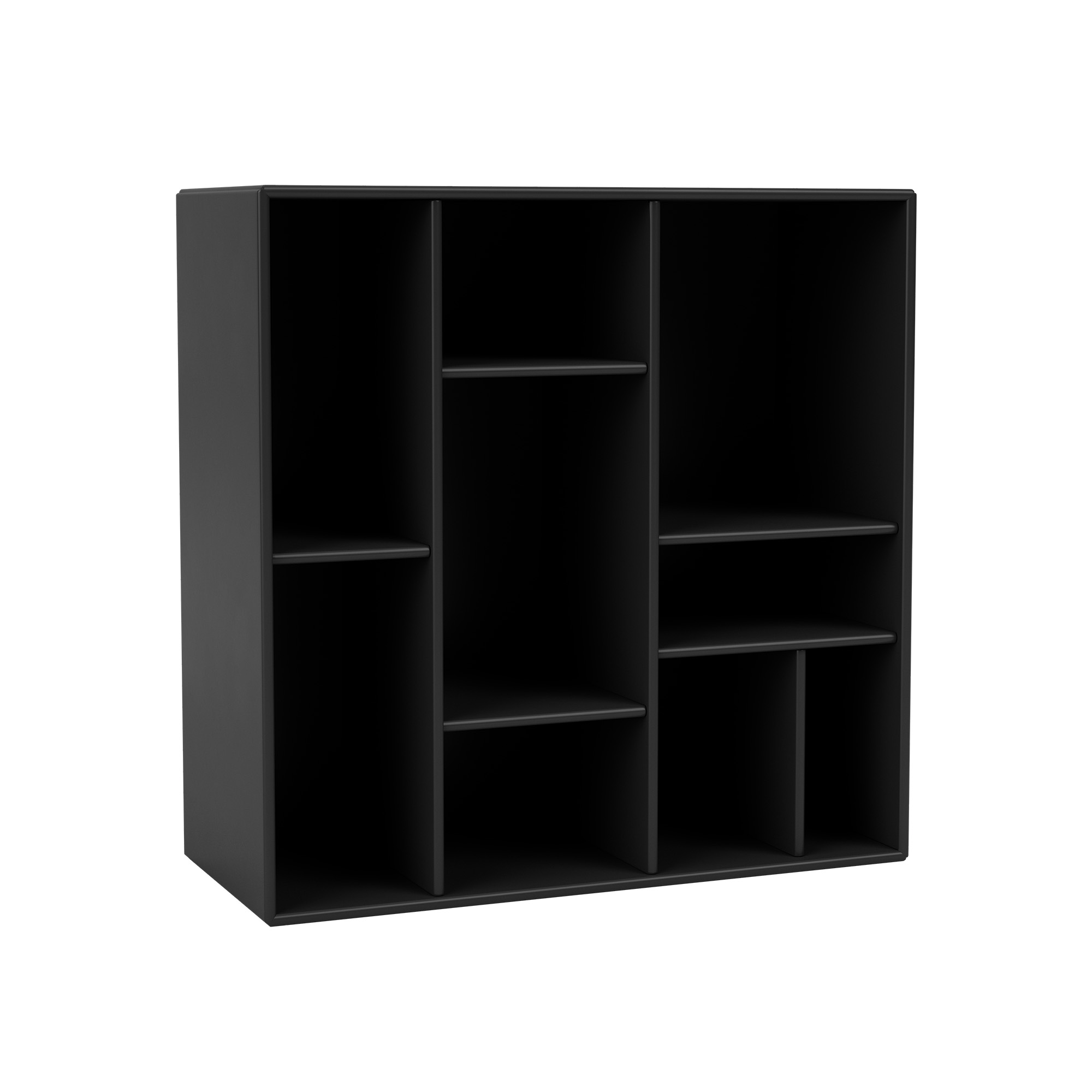 montana - compile decorative shelf 05-black 04 suspension rails - vägghyllor - peter j. lassen - svart - trä