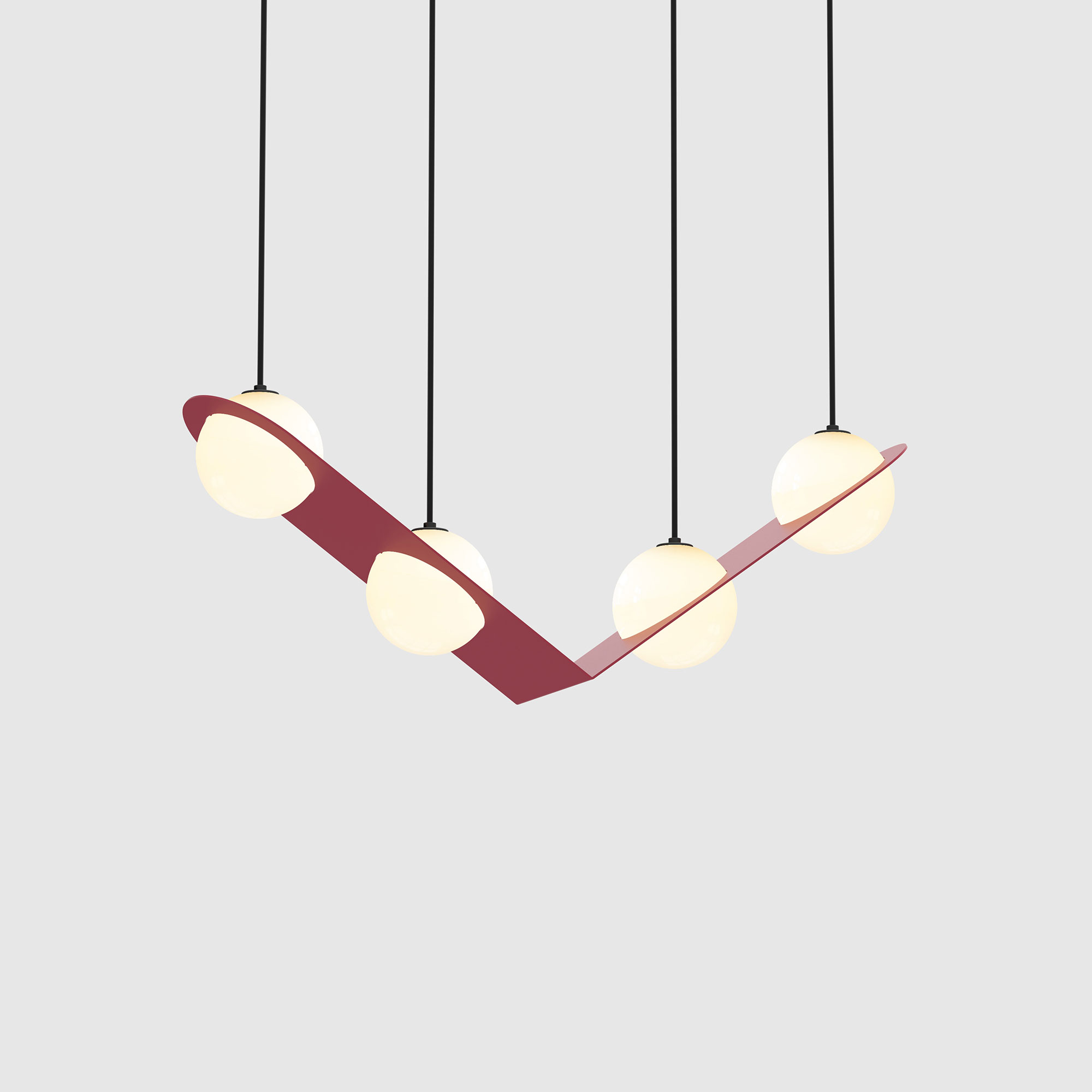 Lambert & Fils - Laurent 02, Angle, Blue frame, Blue wires, Black canopy - Pendellampor - Blå