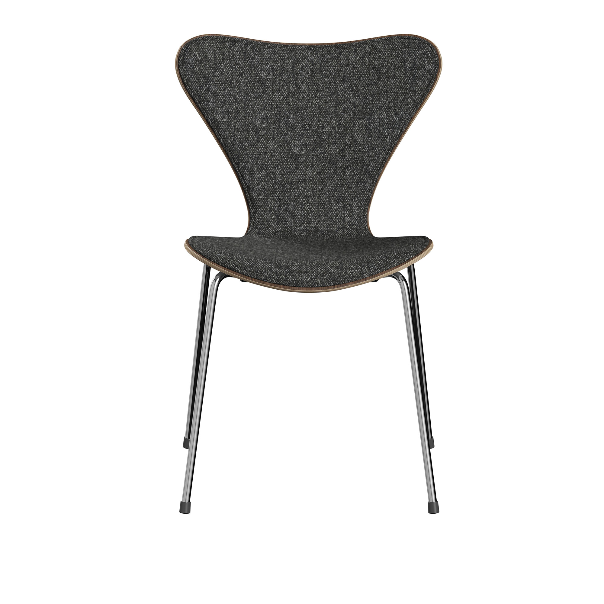 Fritz Hansen - 3107 Series 7, Front Upholstered, Vanir - Granite Brown 373 - Matstolar - designer_arne_jacobsen - Svart,Vit - Metall/Trä/Skum/Ull
