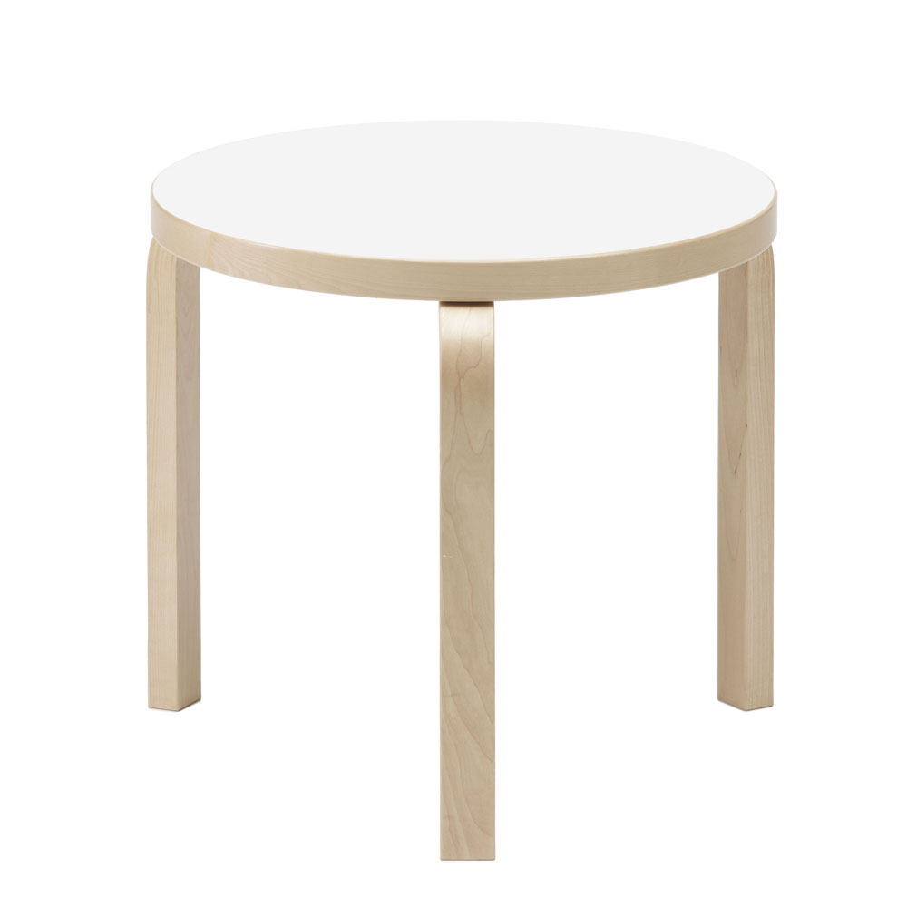 artek - bord 90d 48 cm vit laminat - sidobord - ilmari tapiovaara - vit - trä