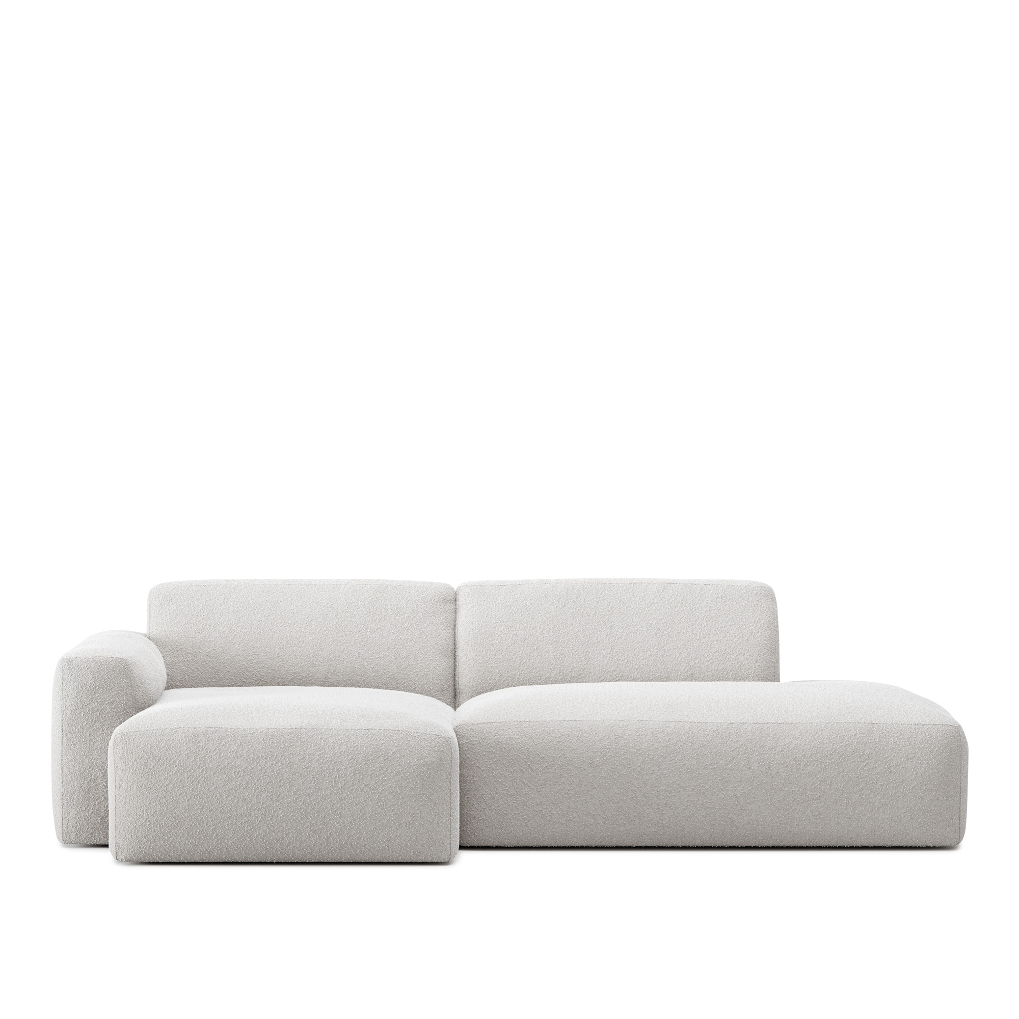 no ga - brick 2-seater chaise lounge open end right med avtagbar klädsel – ascot white - soffor - no ga studio - vit - dun/metall/trä/textilmaterial