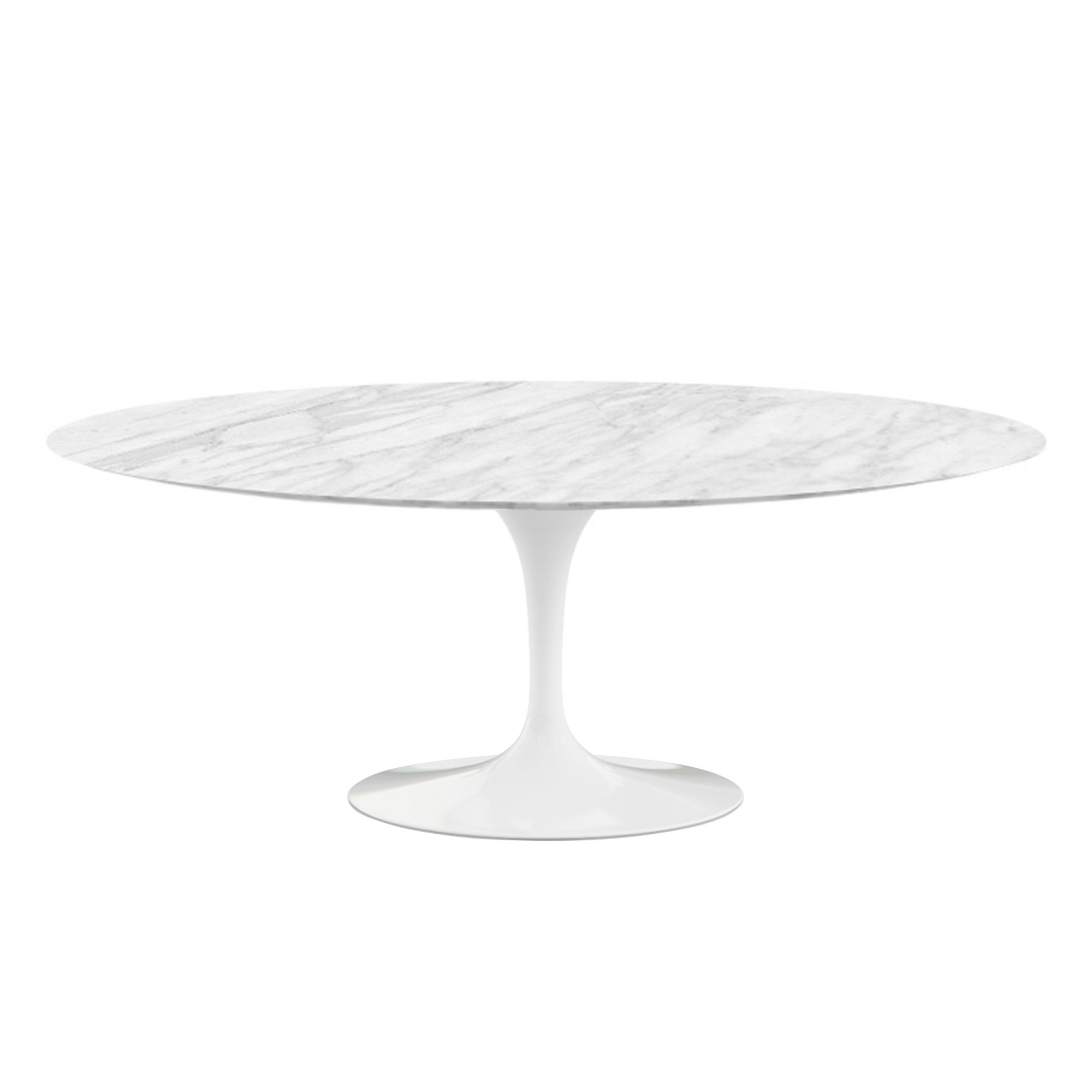 Knoll - Saarinen Oval Table - Matbord, 198 x 121 cm, Vitt underrede, skiva i matt Statuarietto marmor - Matbord - Eero Saarinen - Vit - Metall/Sten | Möbler - Bord - Matbord | Möbelexperten