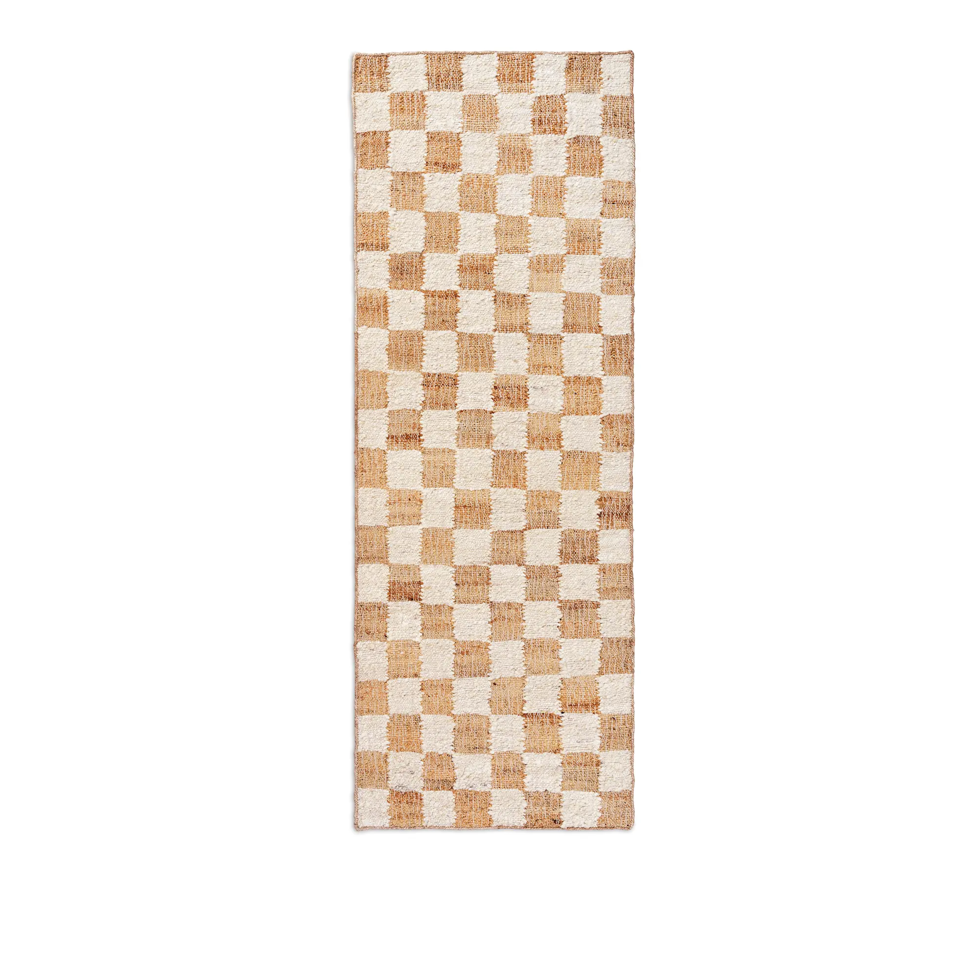 Check Wool Jute Runner 70 x 180 cm