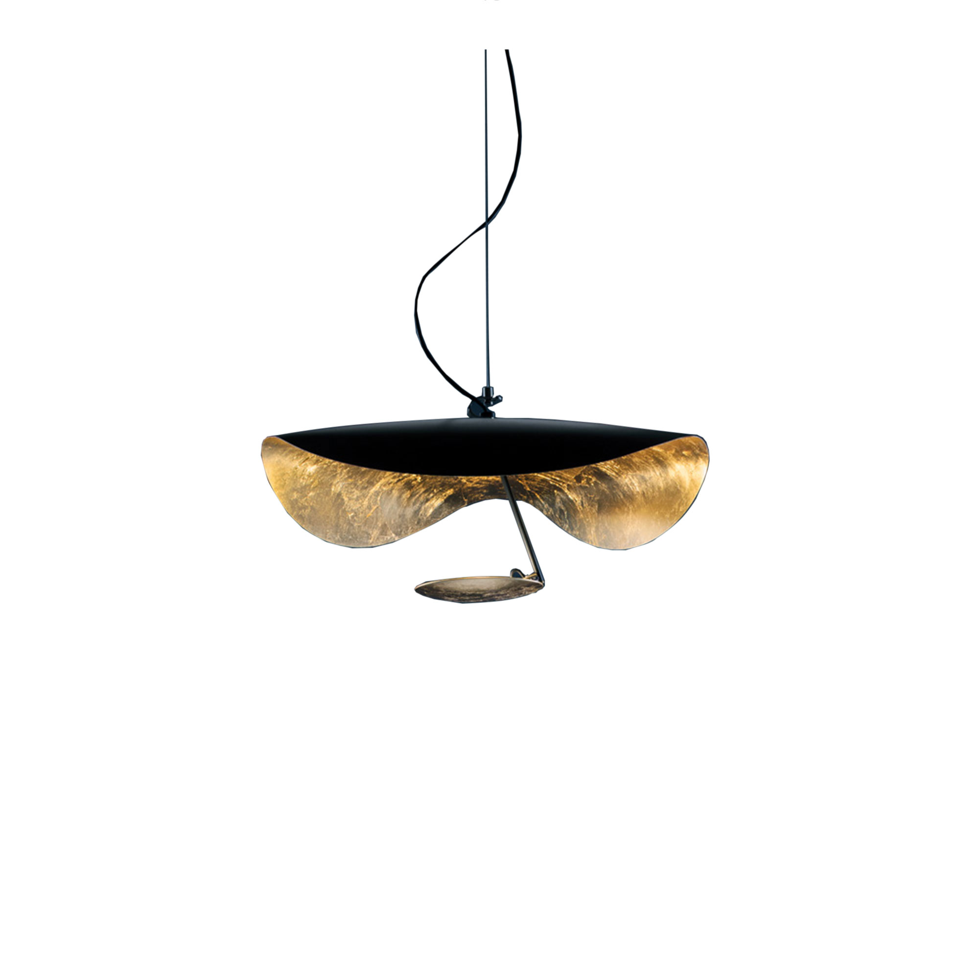 Catellani & Smith - Lederam Manta S1, Svart/Guld/Svart - Pendellampor - Enzo Catellani - Guld,Svart