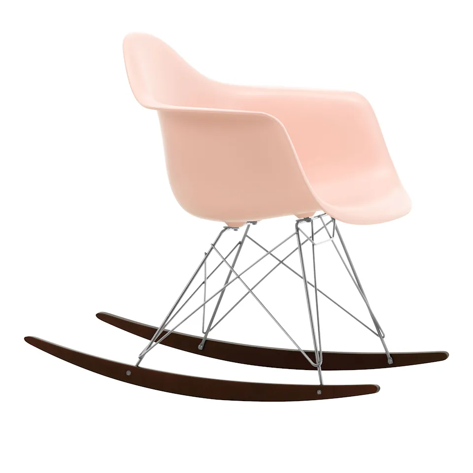 Eames RE Plastic Armchair RAR gungstol Chrome/Dark Maple