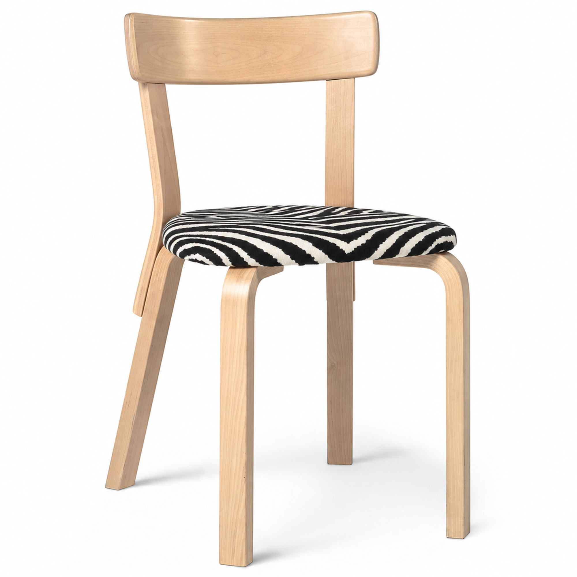 Artek - Chair 69,  Birch Veneer/ Zebra - Matstolar - Alvar Aalto - Tr&auml;