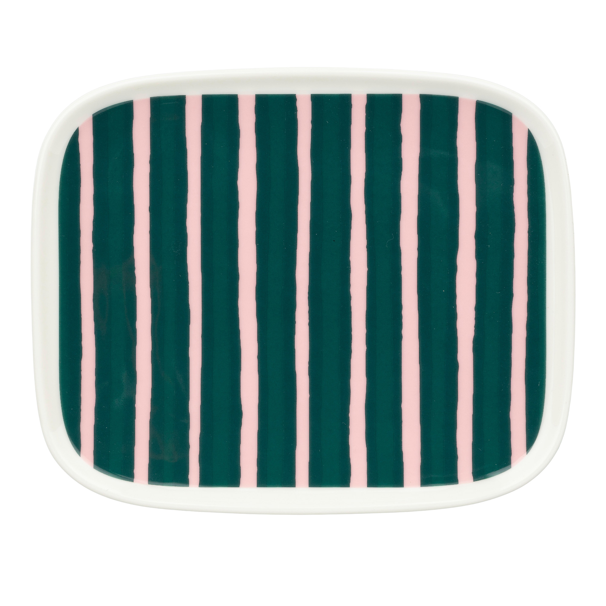 Marimekko - Piccolo Plate 12X15Cm White, Pink, Dk.Green - Assietter - Sami Ruotsalainen