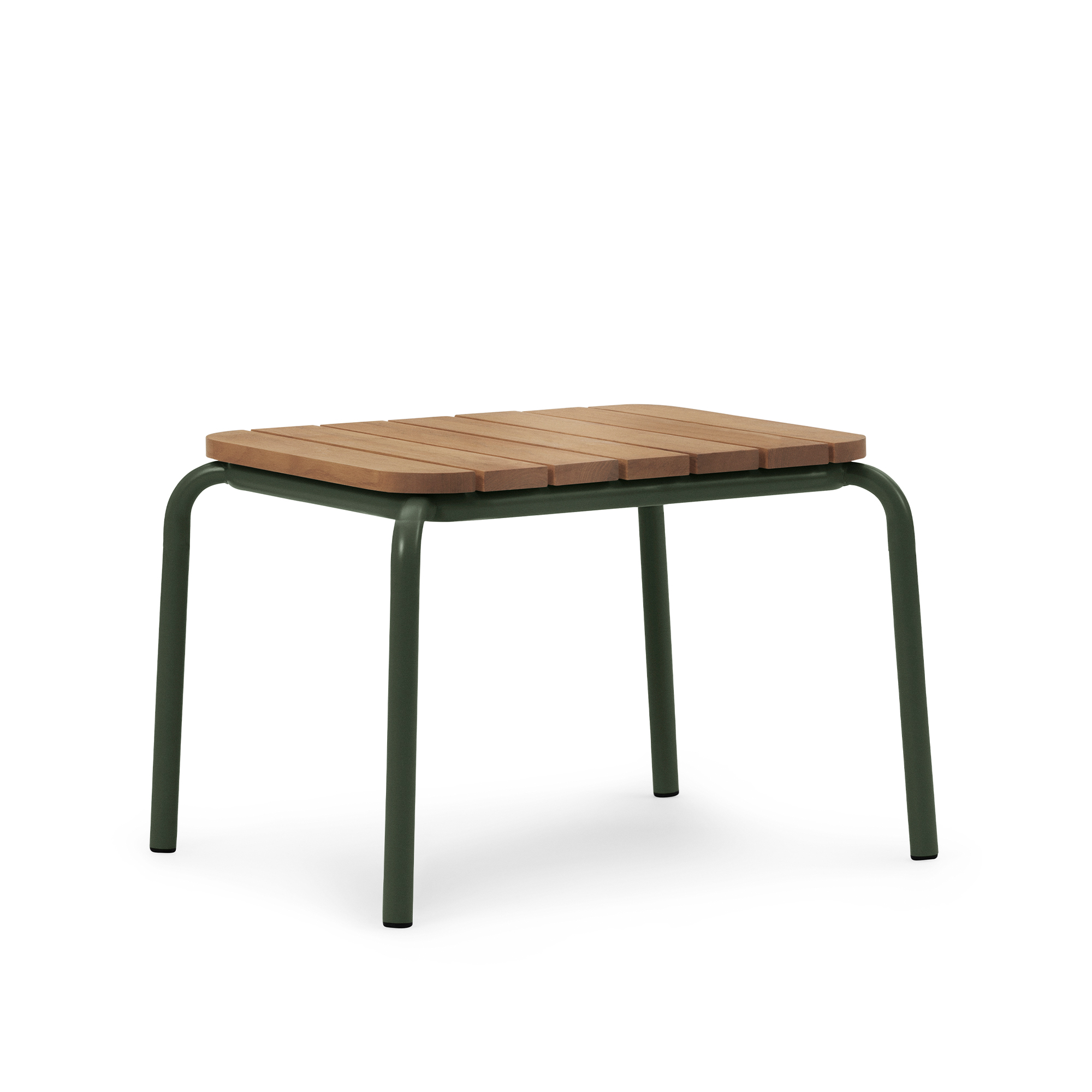 Normann Copenhagen - Vig Table 55 x 45 cm Robinia - Dark Green - Småbord och sidobord utomhus - Simon Legald - Grön - Metall/Trä | Utemöbler - Utebord - Småbord Och Sidobord Utomhus | Möbelexperten