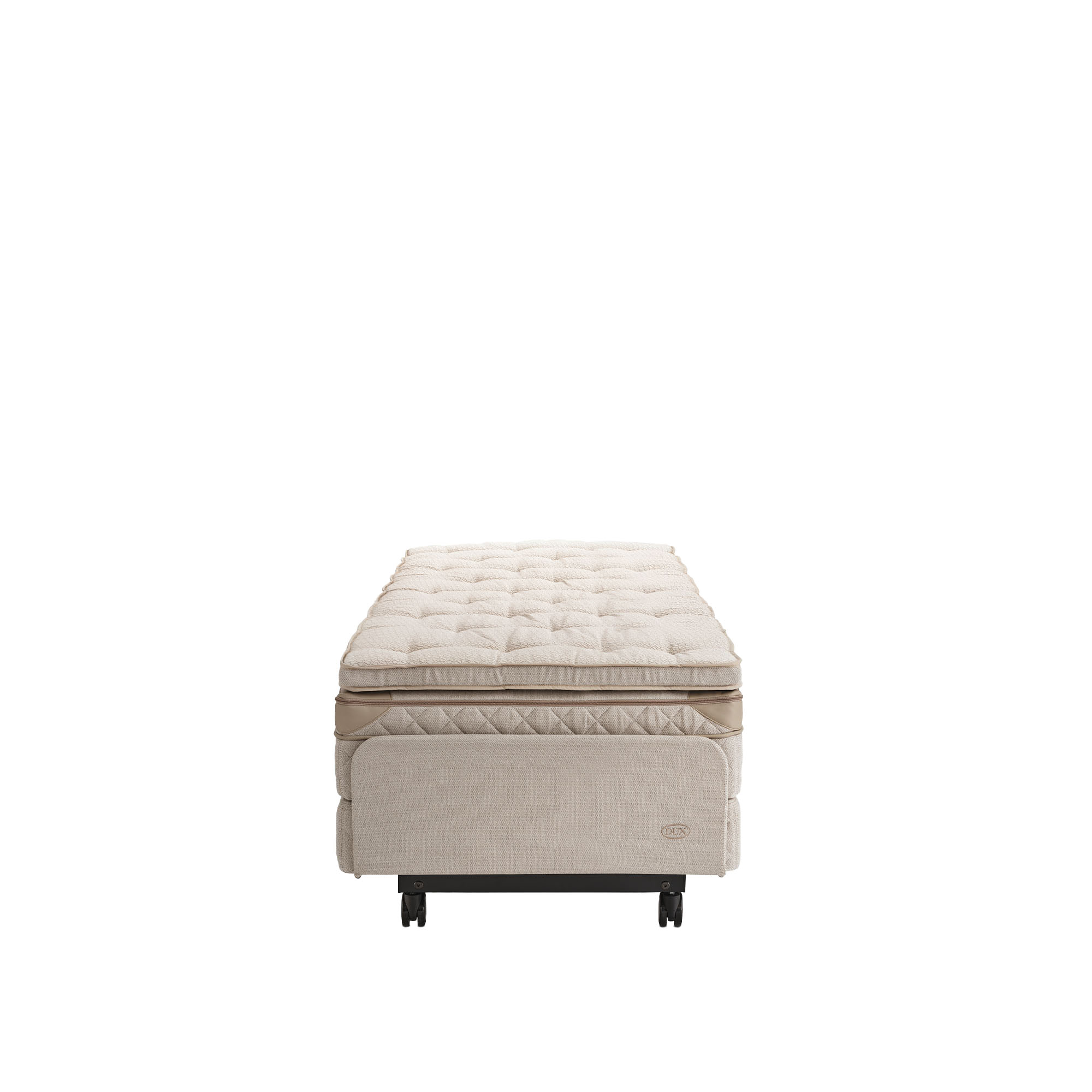 DUX - Dux Motion resårbotten/ Dux Motion resårmadrass / Top Pad Plus Bäddmadrass 80x200 cm/ 12 cm ben med hjul - Sängar - Beige | Möbler - Sängar Och Tillbehör - Sängar | Möbelexperten