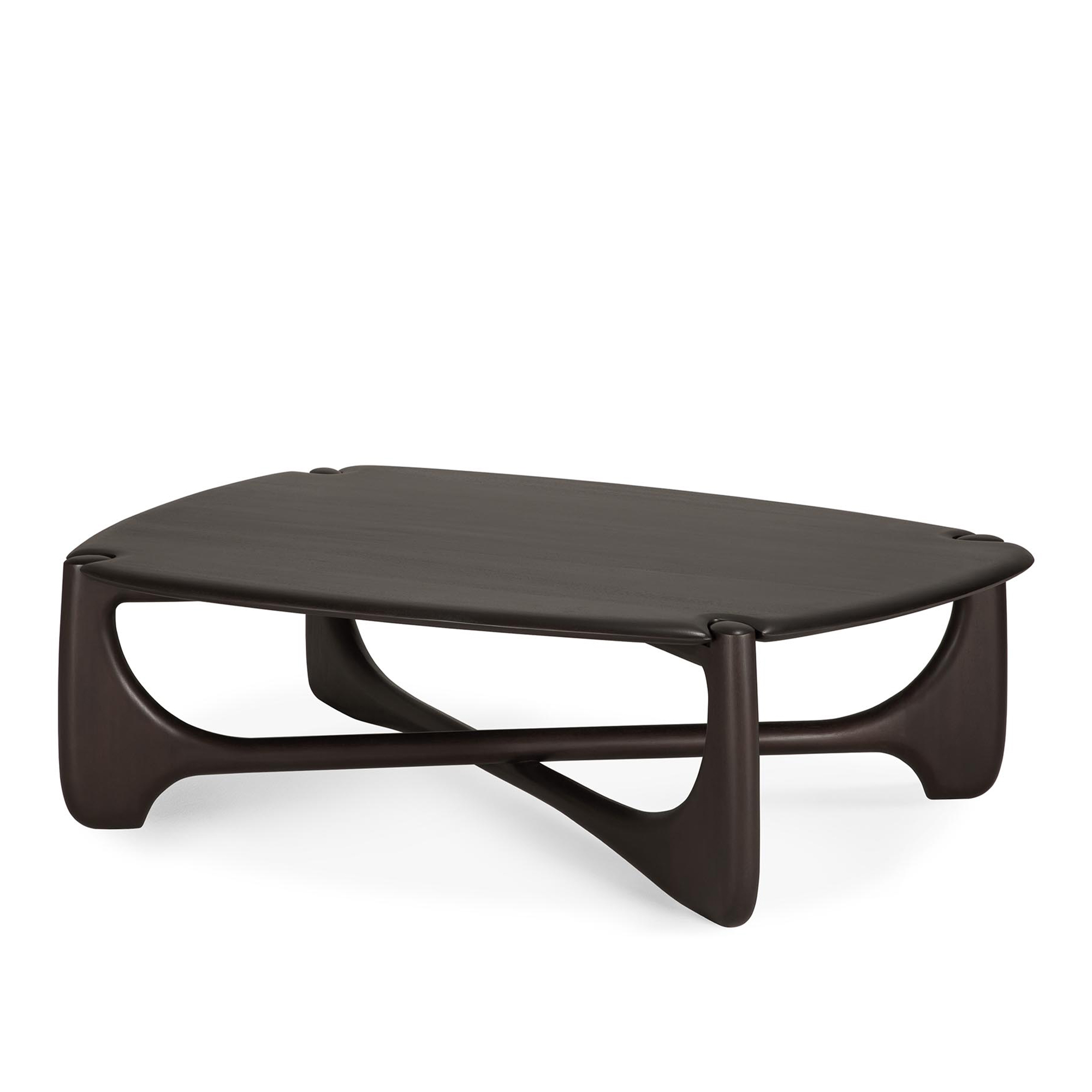 Ethnicraft - PI Coffee Table - Varnished Mahogany - Dark Brown - Pebble Shape 134/97/41 - Soffbord - Brun - Trä | Möbler - Bord - Soffbord | Möbelexperten