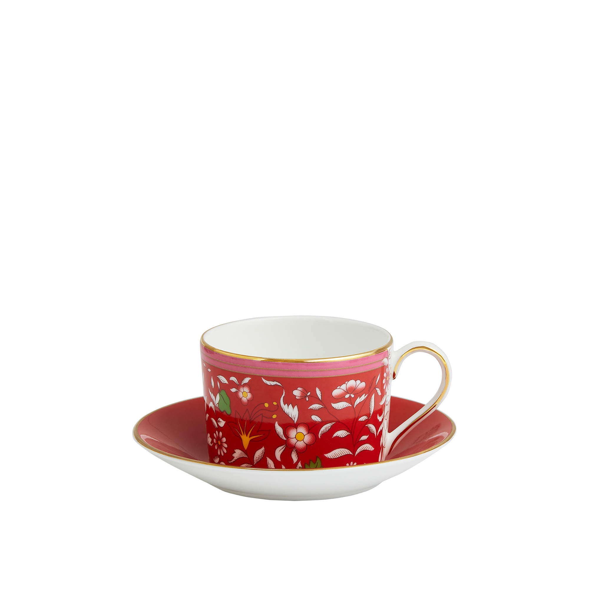 Wedgwood - Wonderlust Crimson Jewel Teacup  Saucer - Tekoppar - Flerfärgad