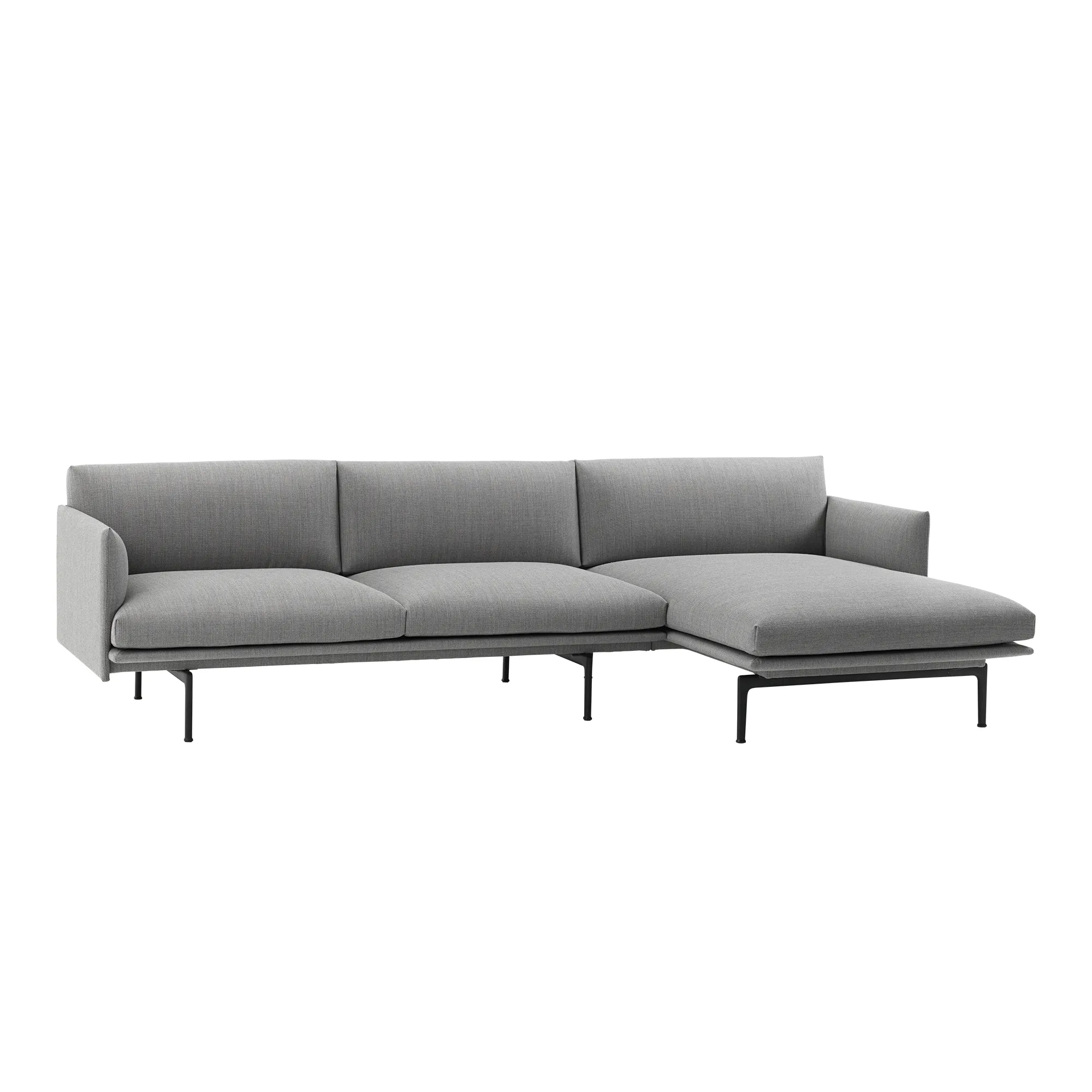 Outline Sofa Chaise Longue Right / Black Base