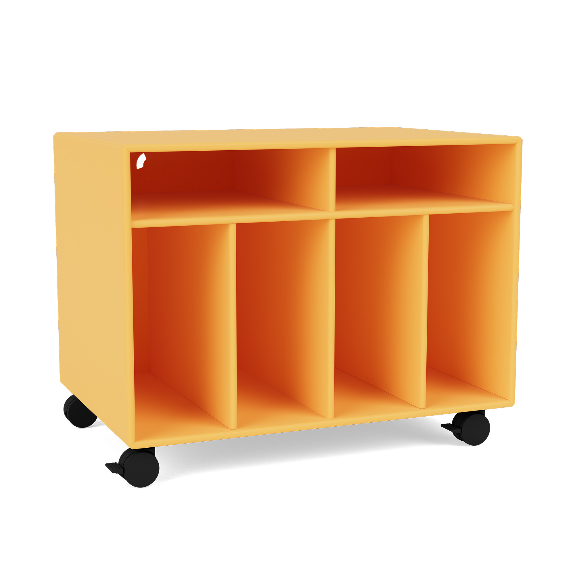 montana - spin i vinyl storage, 05-castorscr70black, 166 acacia - tv-bänkar - peter j. lassen - gul - mdf