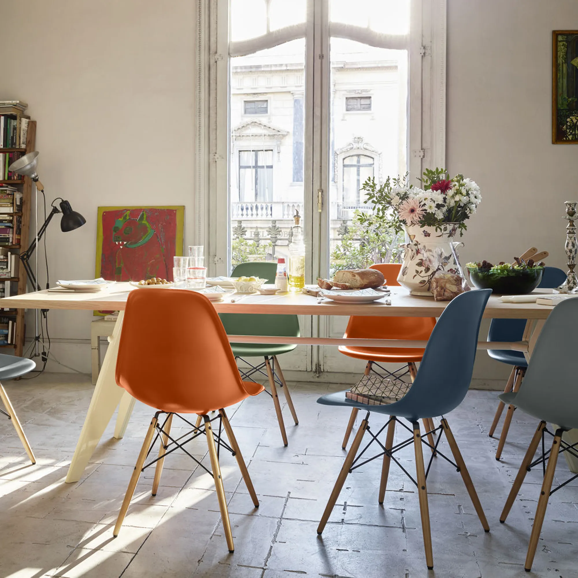 Eames RE Plastic Chair DSW stol Ash Honey Tone