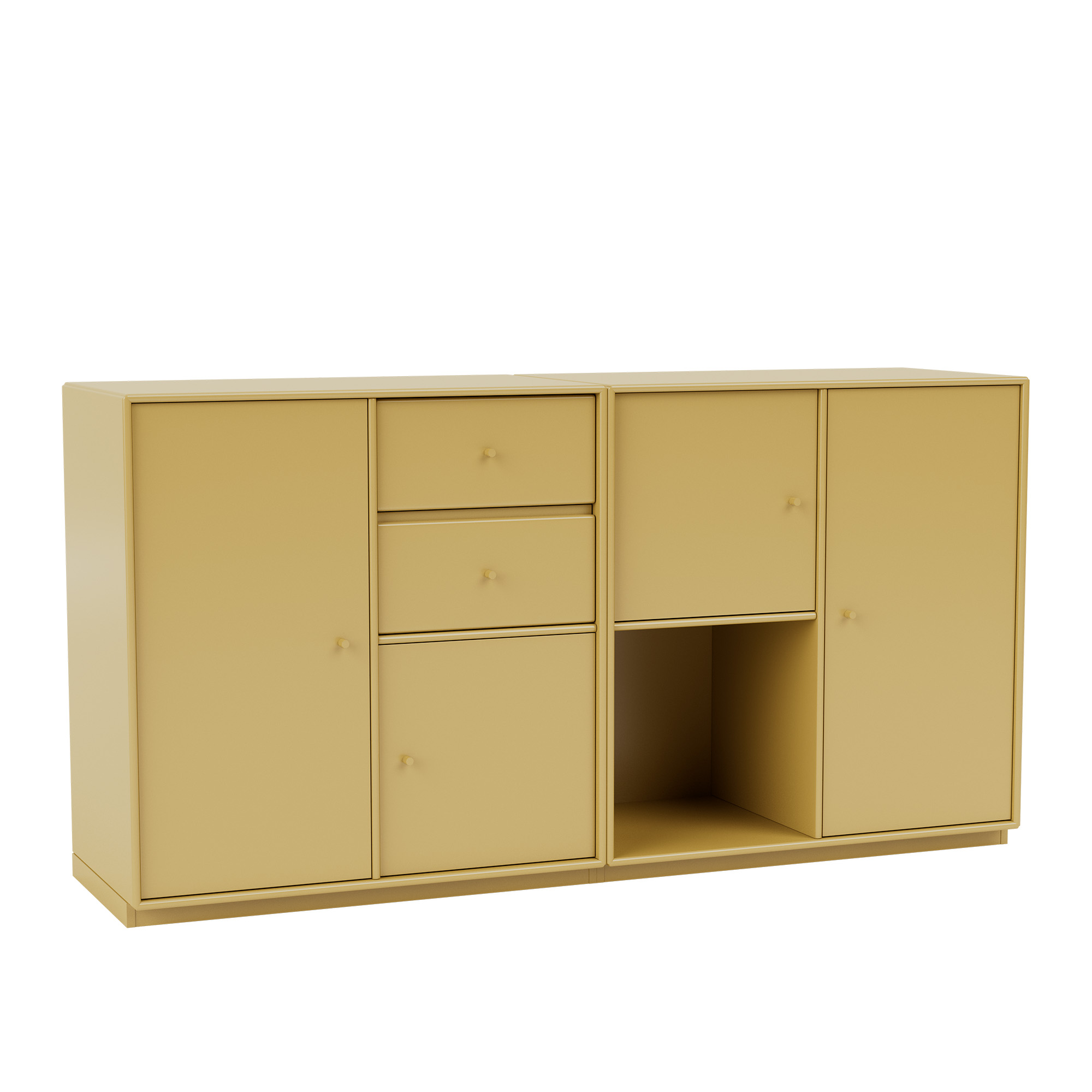 montana - couple sideboard 157-cumin 06 plinth 3 cm - skänkar och sideboards - peter j. lassen - gul - trä