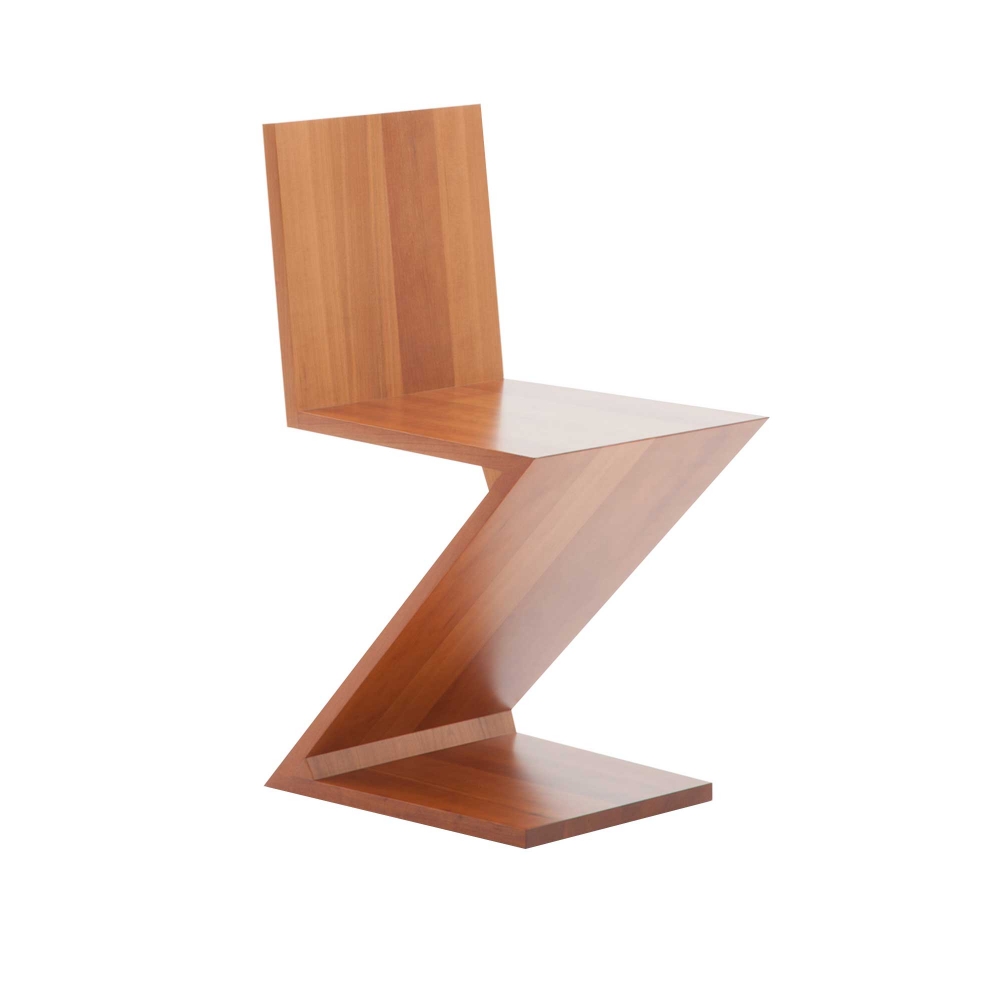 Cassina - 280 Zig-Zag Chair, Natural Cherrywood, - Spisestoler - Gerrit Rietveld - Tre farget - Tre