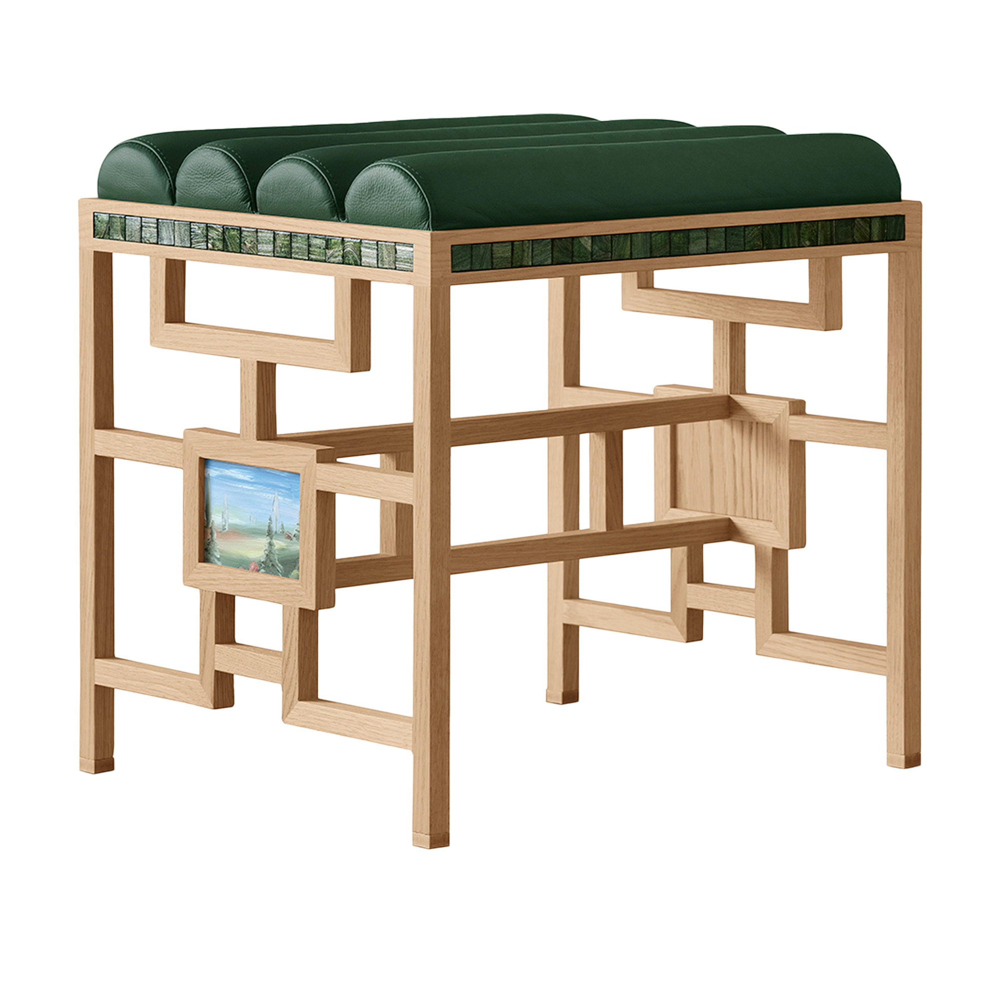 Källemo - Nationalpallen Sommar - Pallar - Ernst Billgren - Grön - Läder/Trä | Möbler - Stolar Och Pallar - Pallar | Möbelexperten