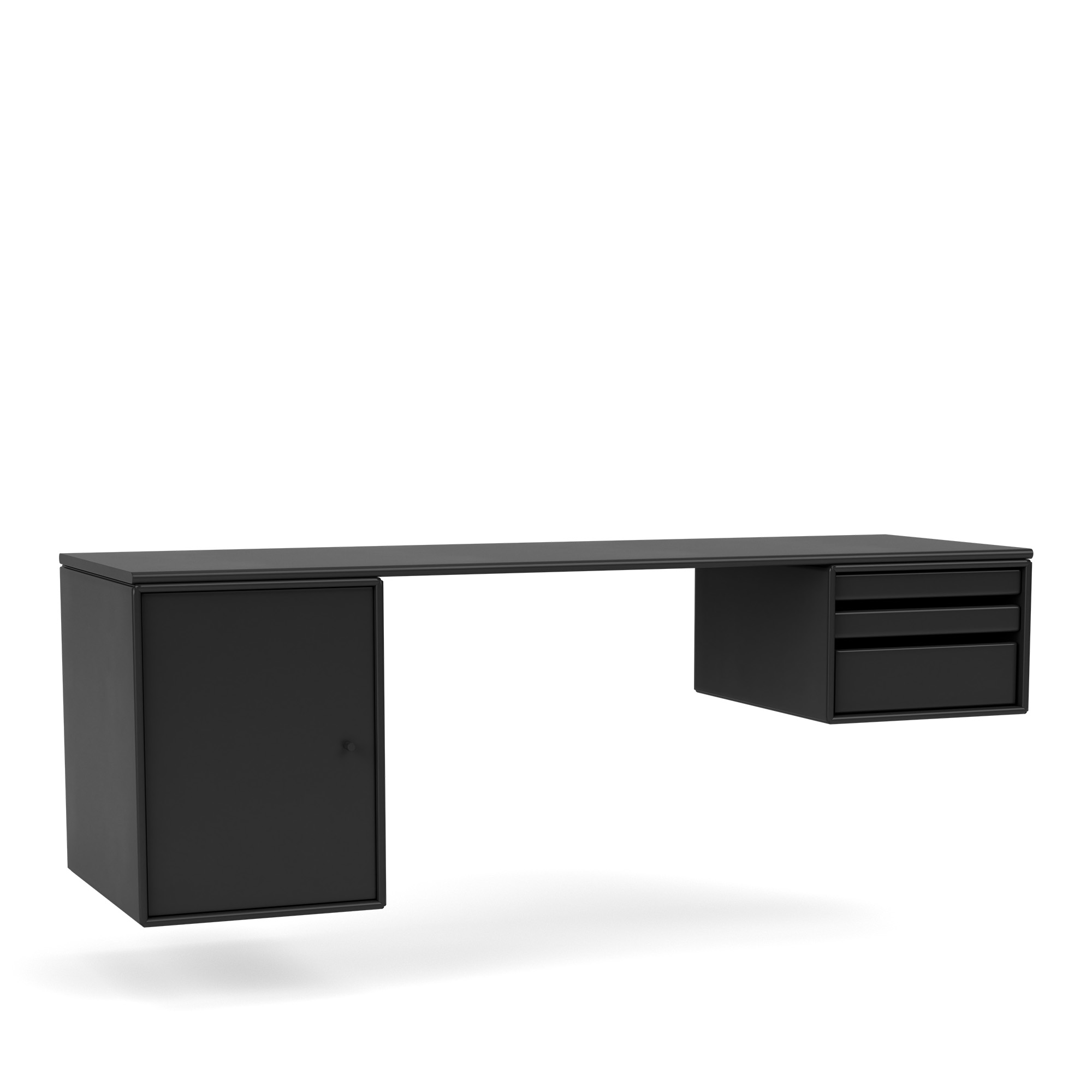 montana - workshop work desk 05-black 04 suspension rails - skrivbord - peter j. lassen - svart - trä