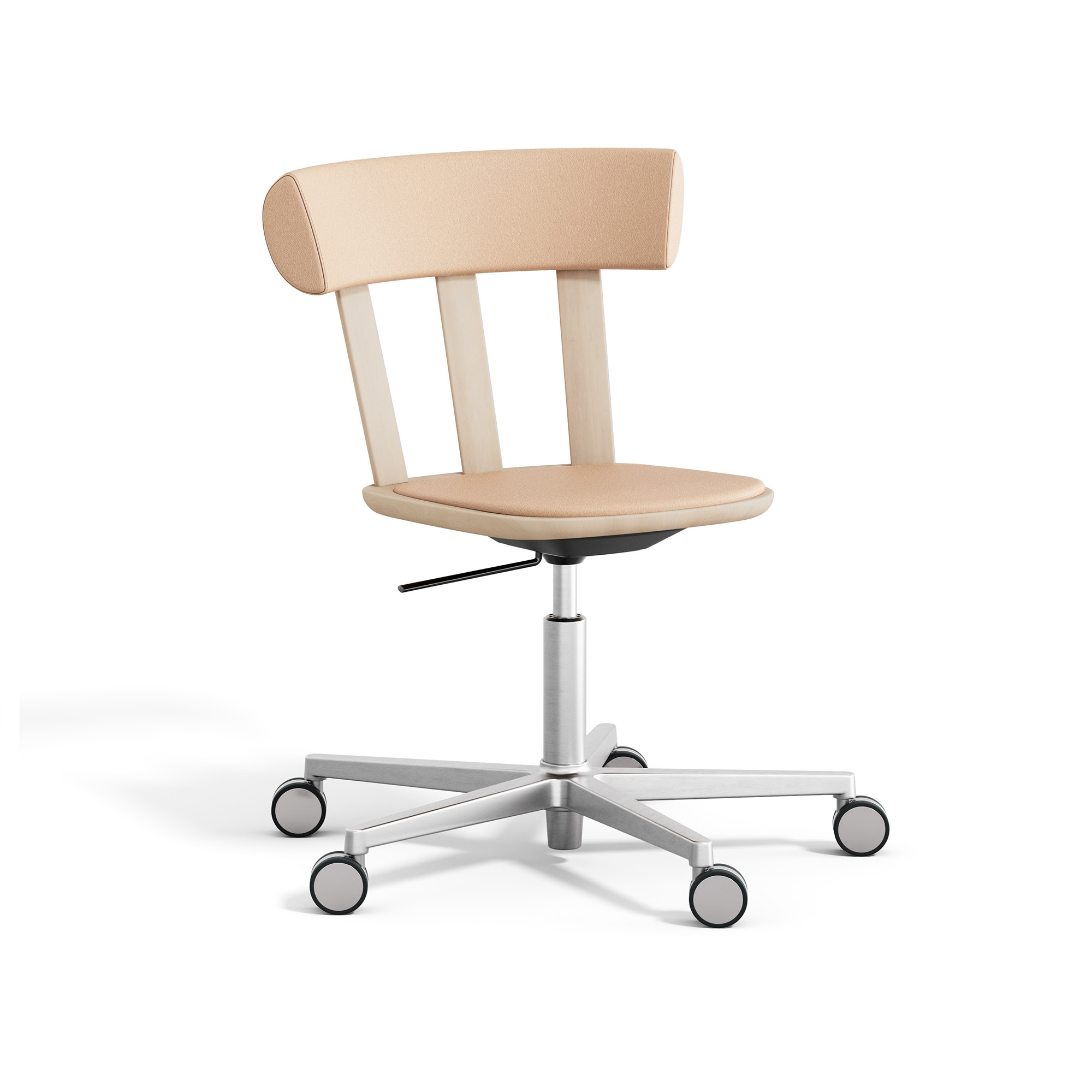 Stolab - Alt Stol Klädd Björk, S-Stativ Silver, Ljus Mattlack, Elmovegeta 22011 - Form Us With Love - Träfärgad - Metall/Trä