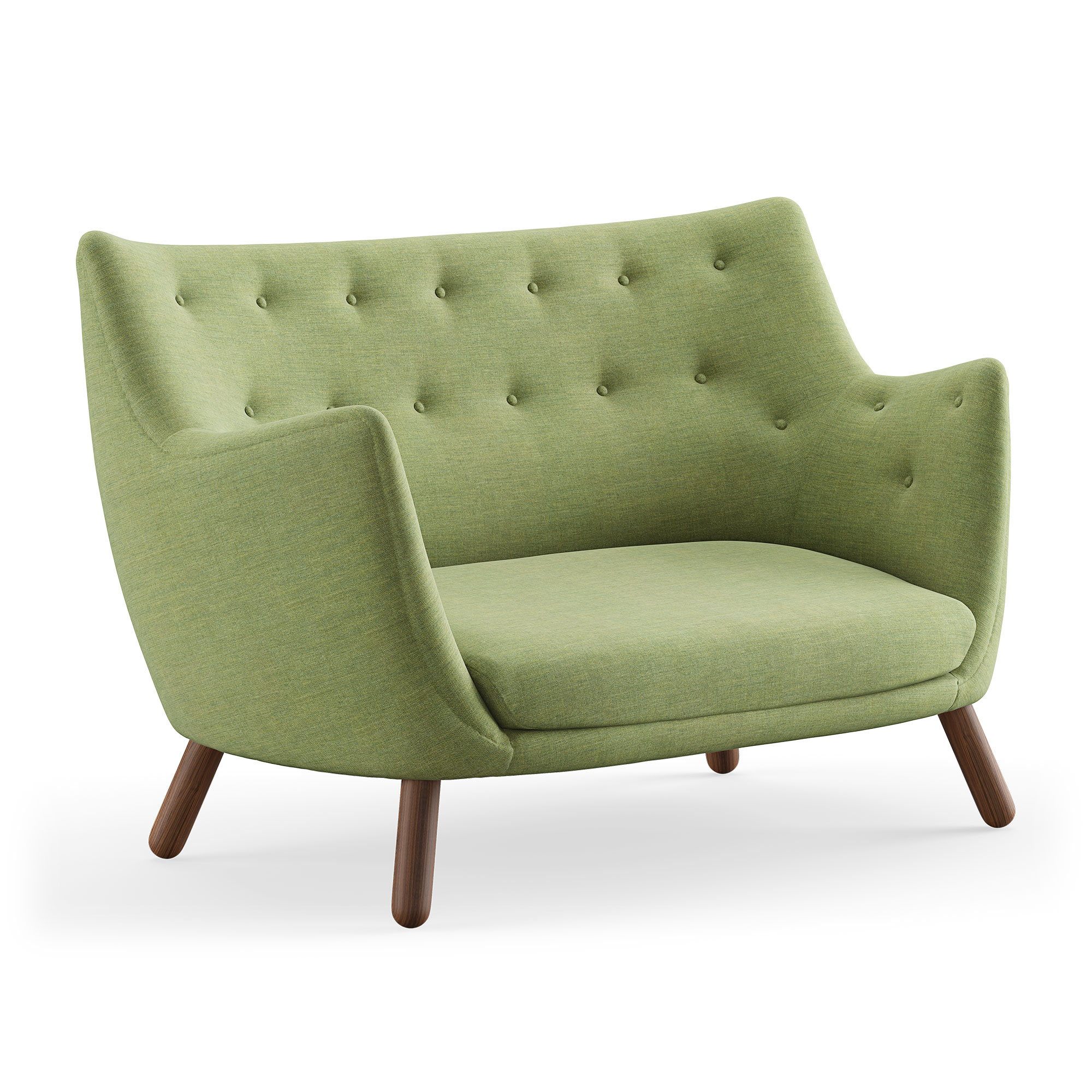 House of Finn Juhl - Poet soffa, Walnut, Cat. 1 Remix 933 - Soffor - Finn Juhl - Grön,Träfärgad