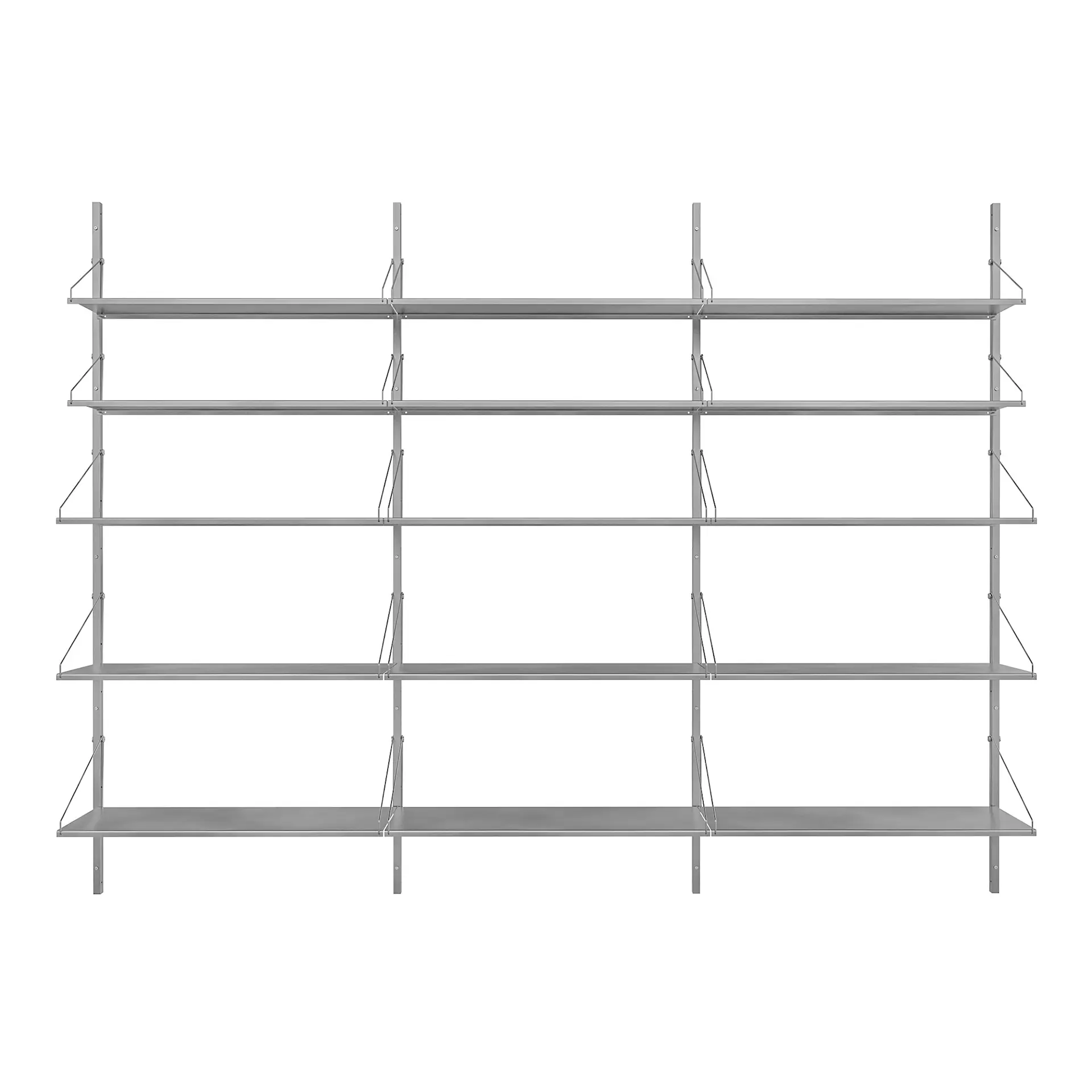 Frama - Shelf Library Triple Section H1852 Stainless Steel - Hyllor - Kim Richardt - Träfärgad - Metall | Möbler - Förvaring Och Hyllor - Hyllor | Möbelexperten