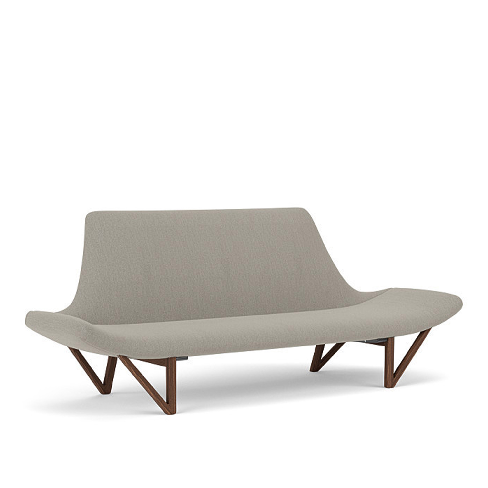 Audo Copenhagen - Pagode Sofa Walnut / Re-wool 0218 - Soffor - Edvard Kindt-Larsen,Tove Kindt-Larsen - Beige