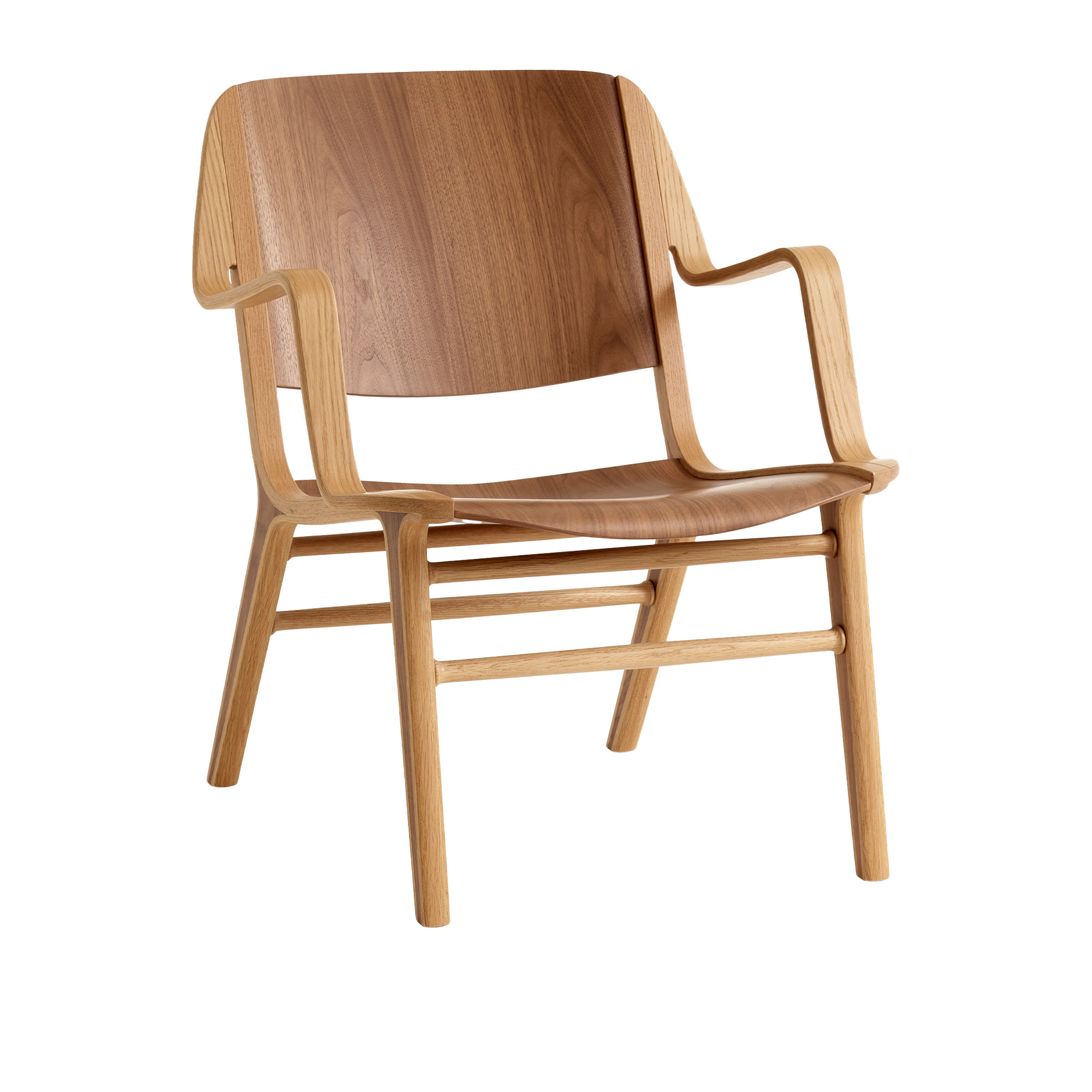 &Tradition - AX Lounge Chair HM11, w. Armrest, Walnut & Oak - Fåtöljer - Hvidt & Mølgaard - Träfärgad - Trä