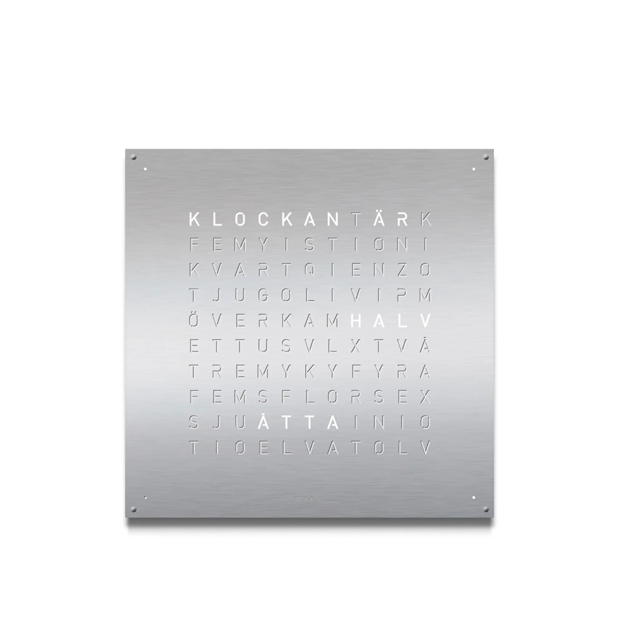 Qlocktwo Earth 45 - Stainless Steel, Brushed