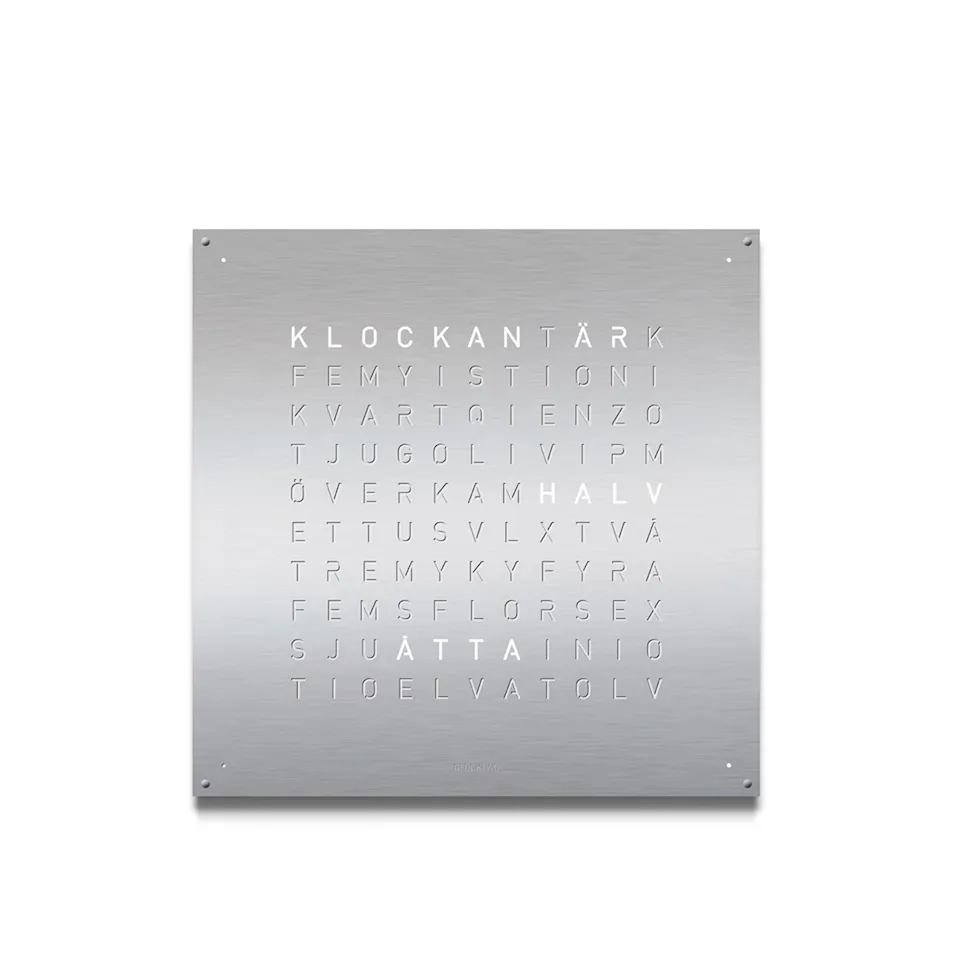 Qlocktwo Earth 45 - Stainless Steel, Brushed
