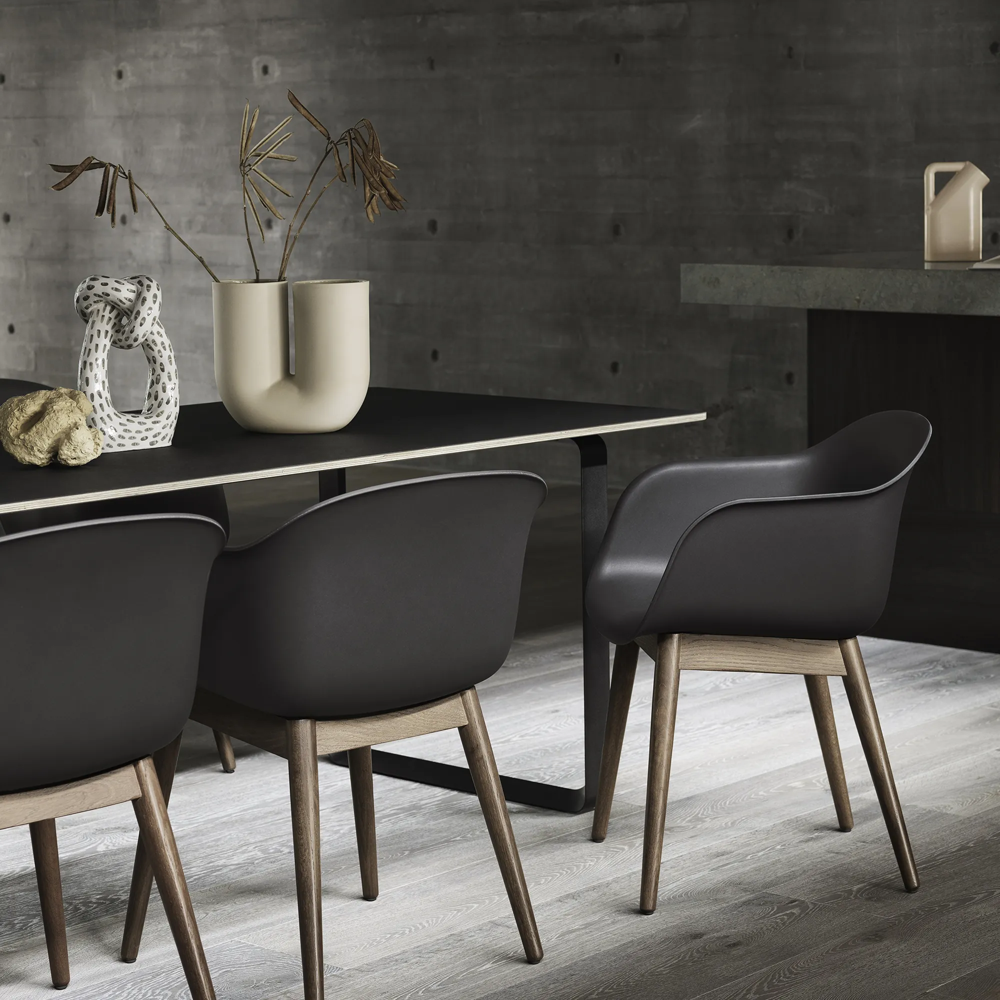 Fiber Armchair - Wood Base