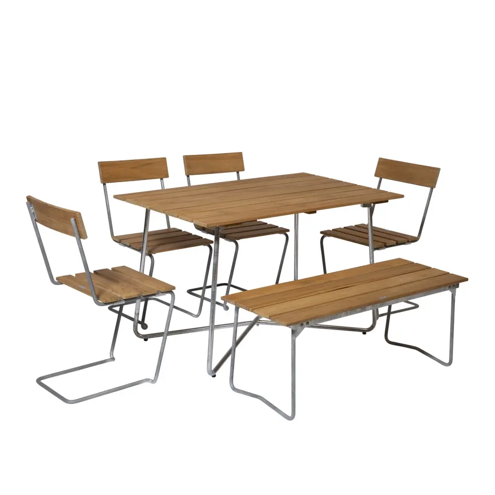 Klassisk serie spisegruppe B25A bord, benk 8 & 4 stoler 1