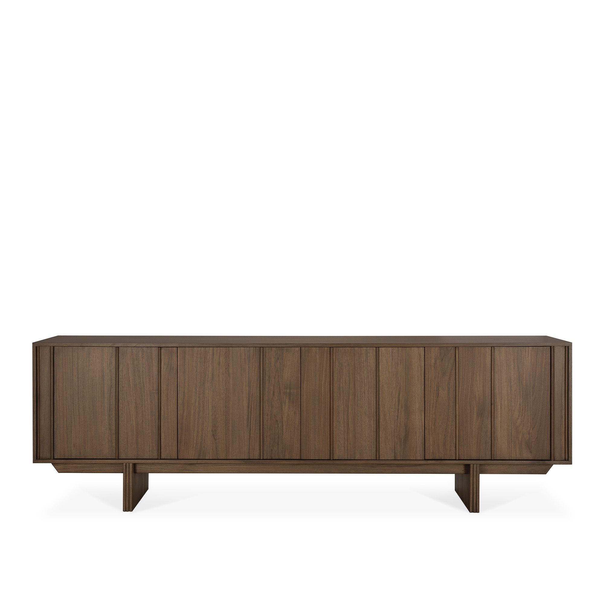 ethnicraft - pillar sideboard - varnished teak - wild brown - 4 doors 45 x 220 cm - skänkar och sideboards - träfärgad - trä