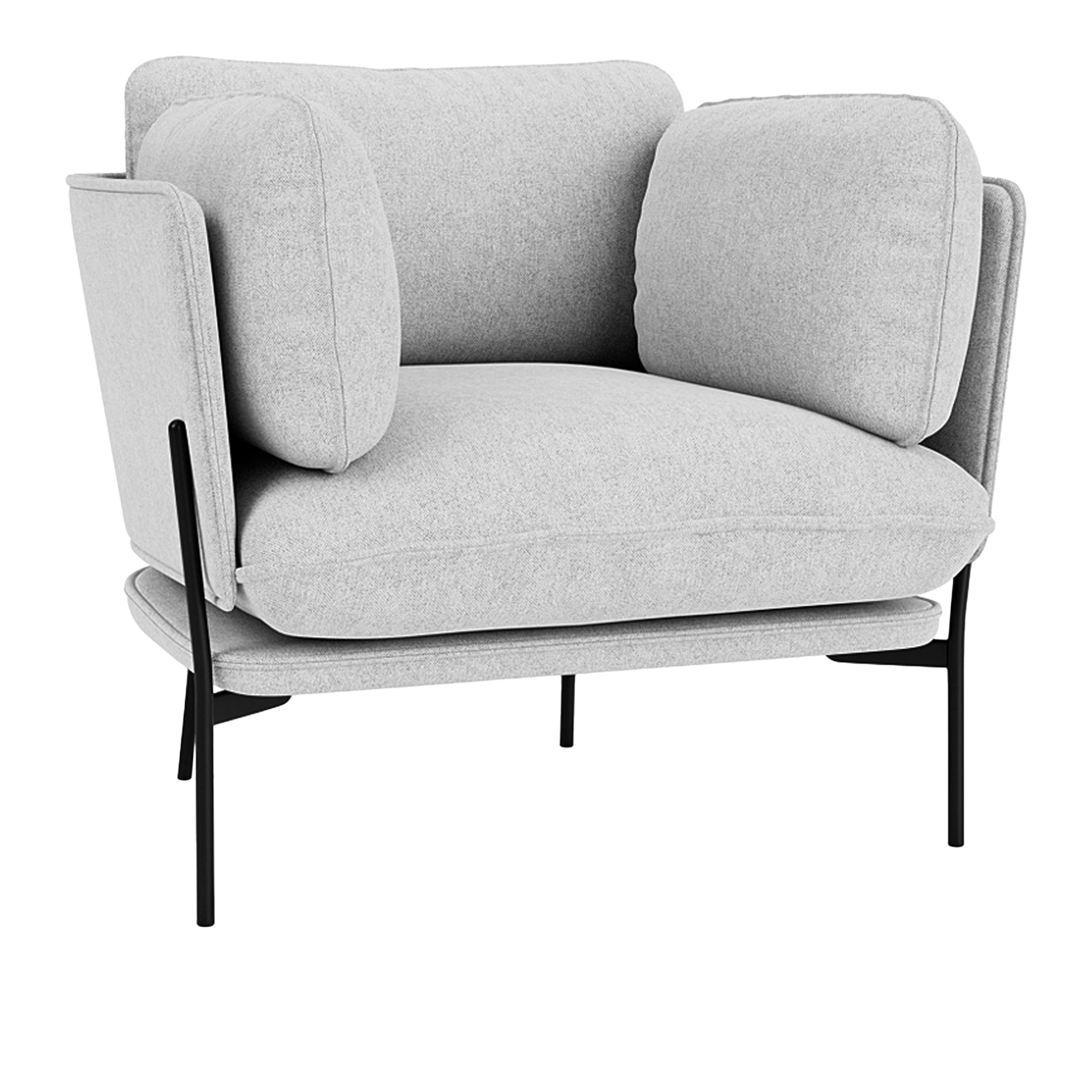 &Tradition - Cloud LN1 - Warm Black - Fabric cat.2 - Hallingdal 65 116 - Fåtöljer - Luca Nichetto - MDF/Metall